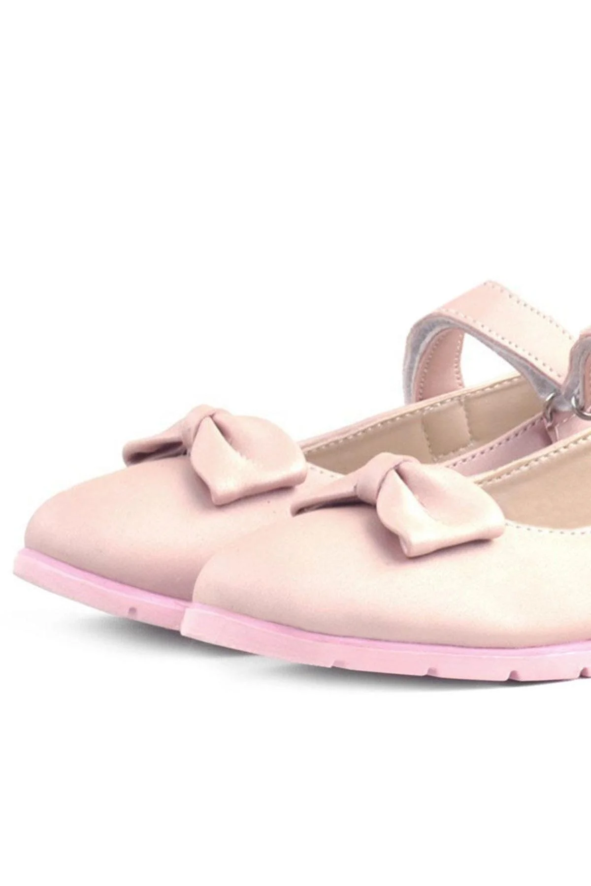 Rakerplus Pudra Fiyonklu Cırtlı Kız Çocuk Babet