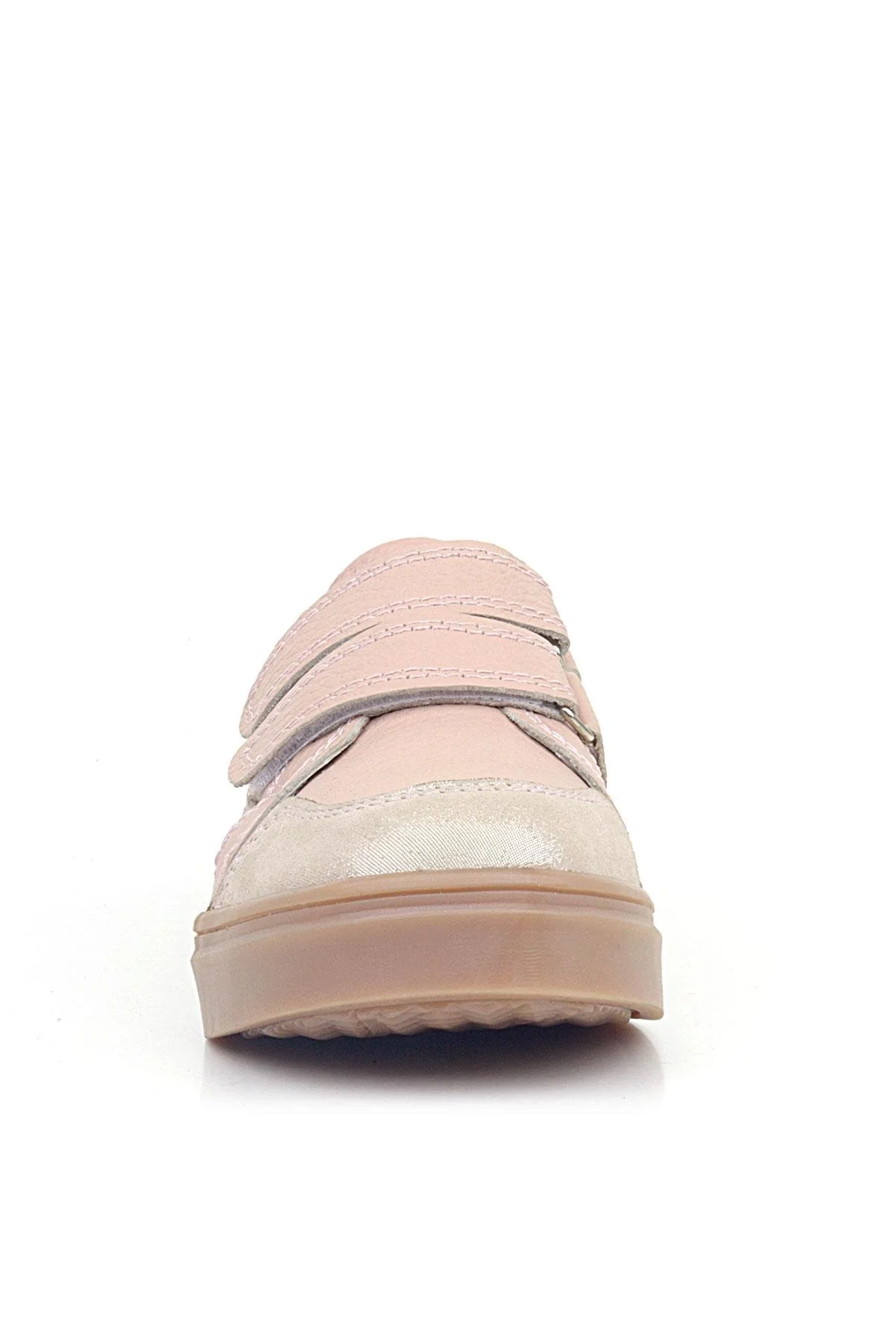 Rakerplus Pudra Simli Hakiki Deri Cırtlı Kız Çocuk Sneaker Ayakkabı