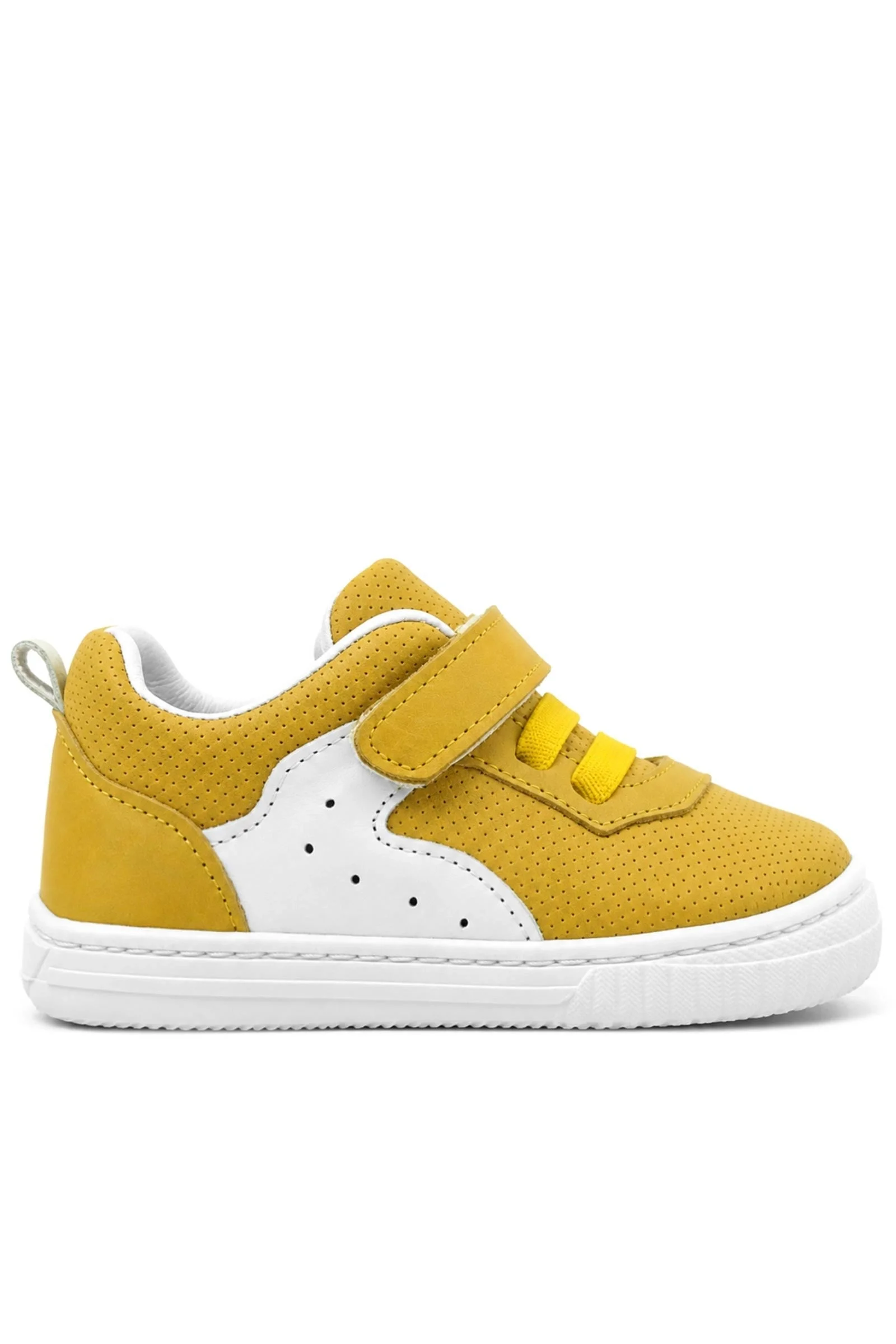 Rakerplus Pup Hakiki Deri Sarı Cırtlı Lastikli Bebek Sneaker