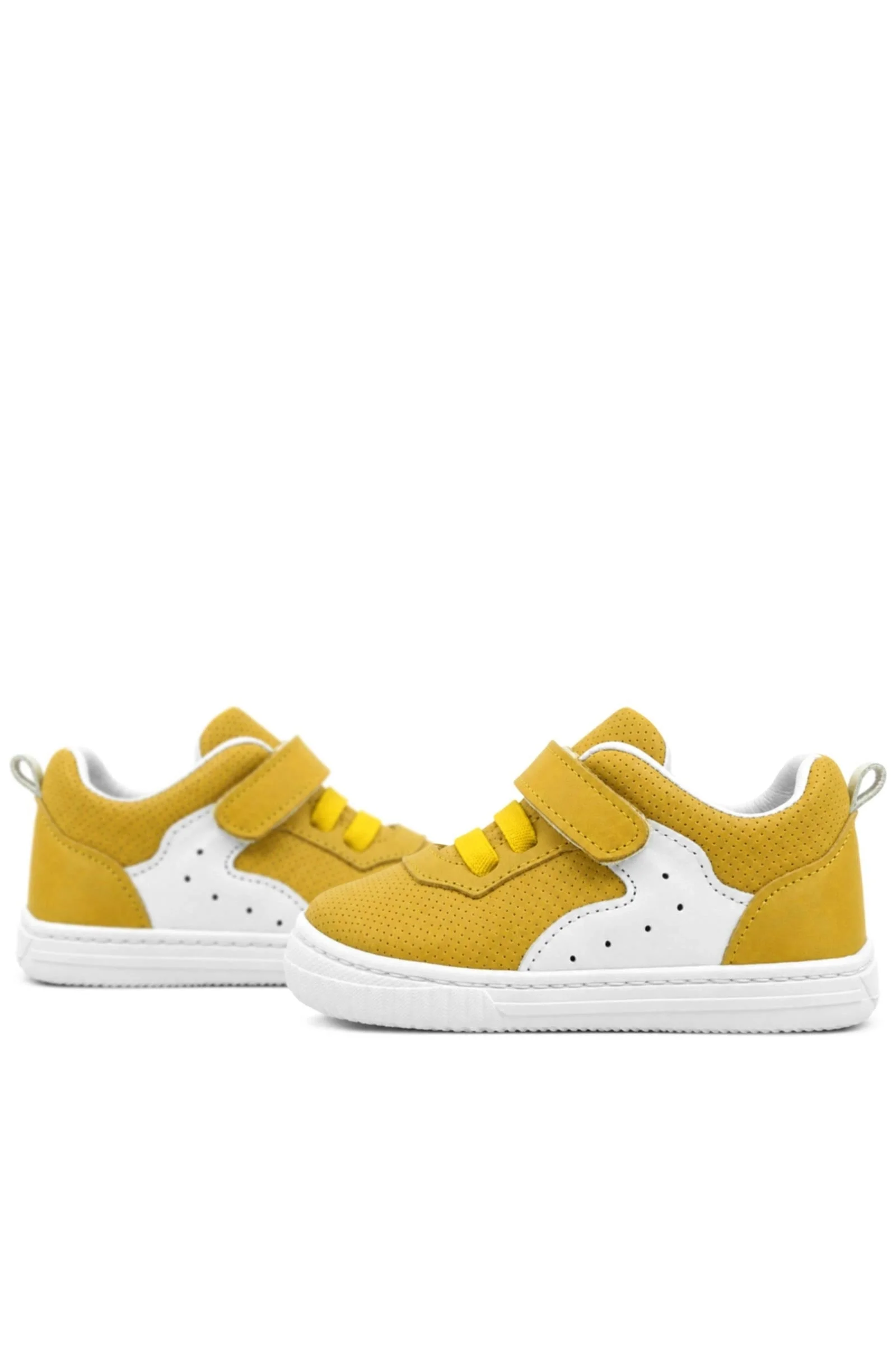 Rakerplus Pup Hakiki Deri Sarı Cırtlı Lastikli Bebek Sneaker