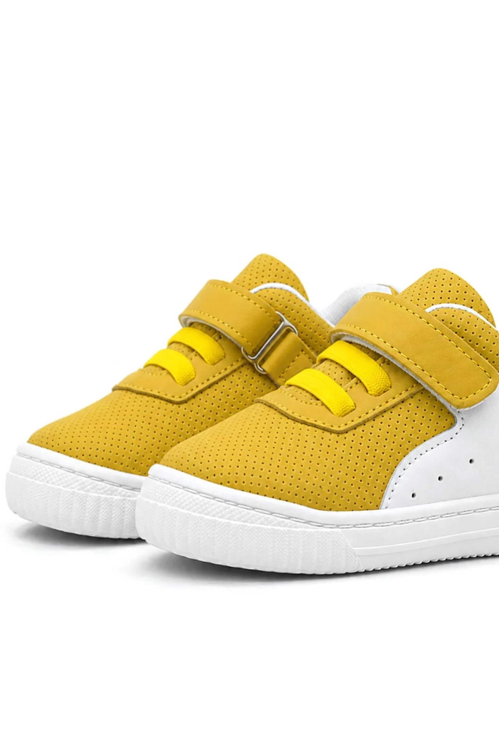 Rakerplus Pup Hakiki Deri Sarı Cırtlı Lastikli Bebek Sneaker