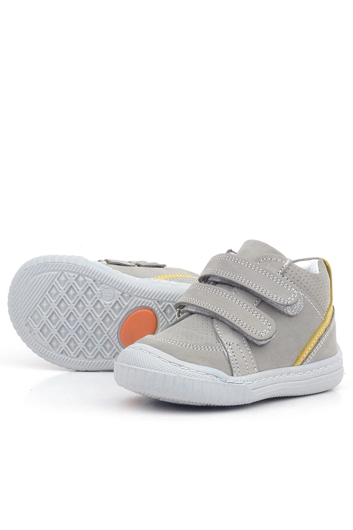 Rakerplus Raya Hakiki Deri Gri Sarı Cırtlı Erkek Bebek Bot