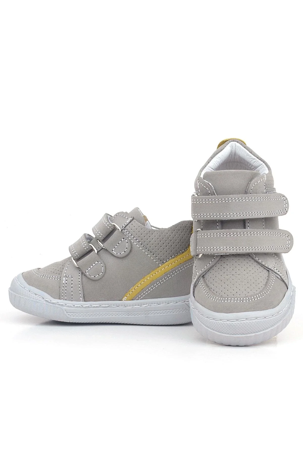 Rakerplus Raya Hakiki Deri Gri Sarı Cırtlı Erkek Bebek Bot