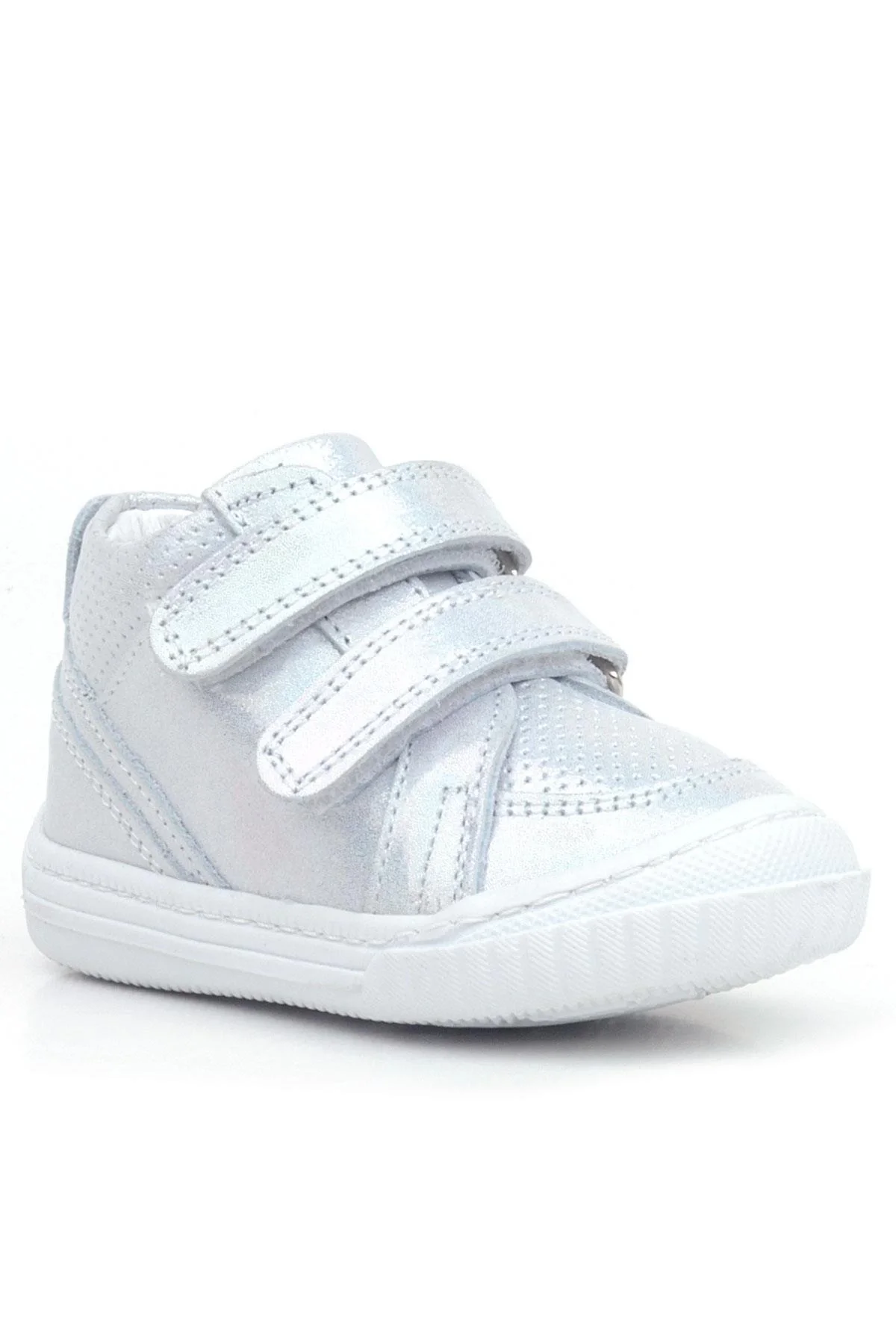 Rakerplus Raya Hakiki Deri Gümüş Simli Cırtlı Kız Bebek Bot