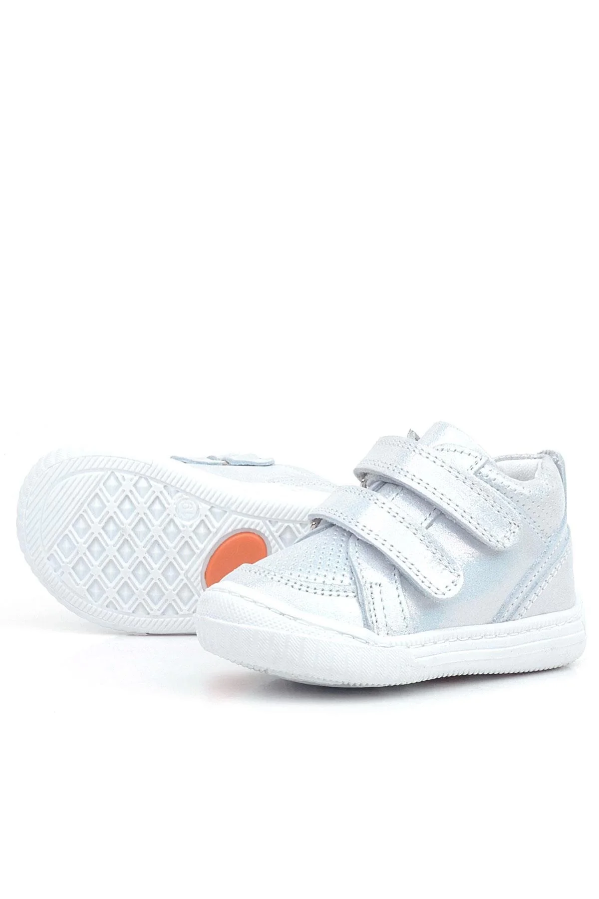 Rakerplus Raya Hakiki Deri Gümüş Simli Cırtlı Kız Bebek Bot