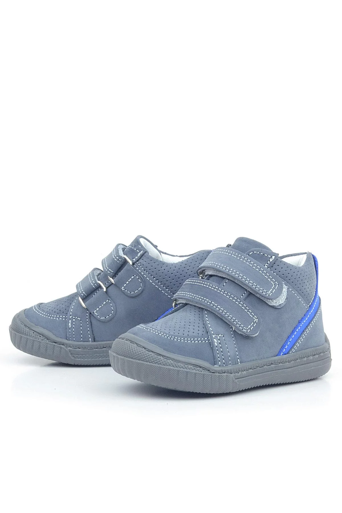 Rakerplus Raya Hakiki Deri Koyu Gri Cırtlı Erkek Bebek Bot