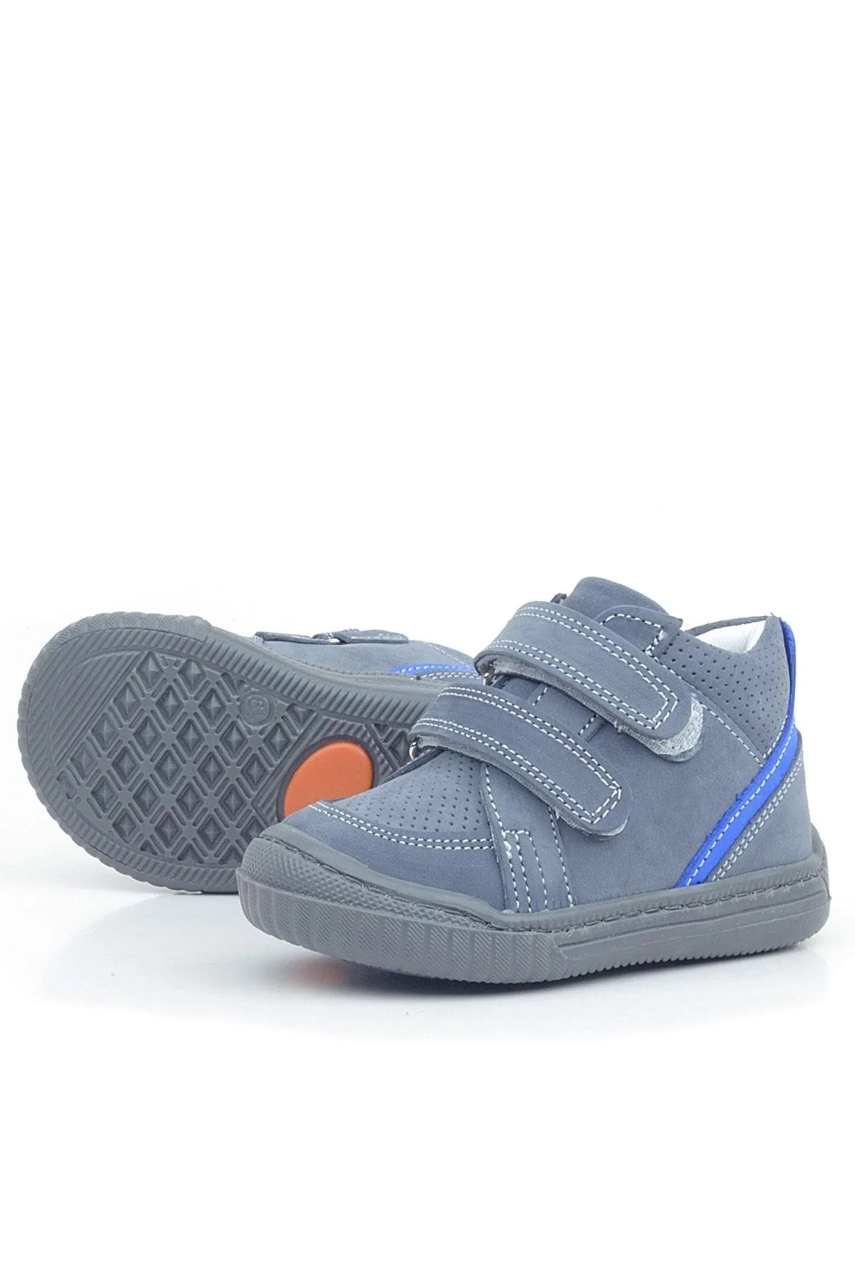 Rakerplus Raya Hakiki Deri Koyu Gri Cırtlı Erkek Bebek Bot