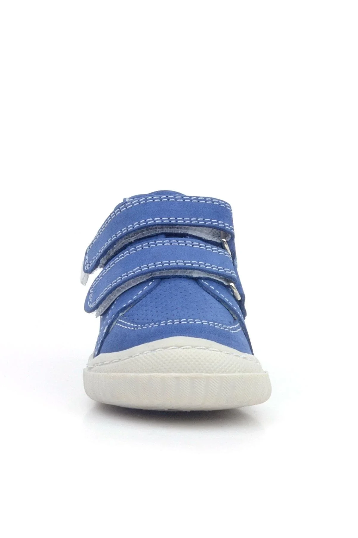 Rakerplus Raya Hakiki Deri Mavi Beyaz Cırtlı Bebek Bot