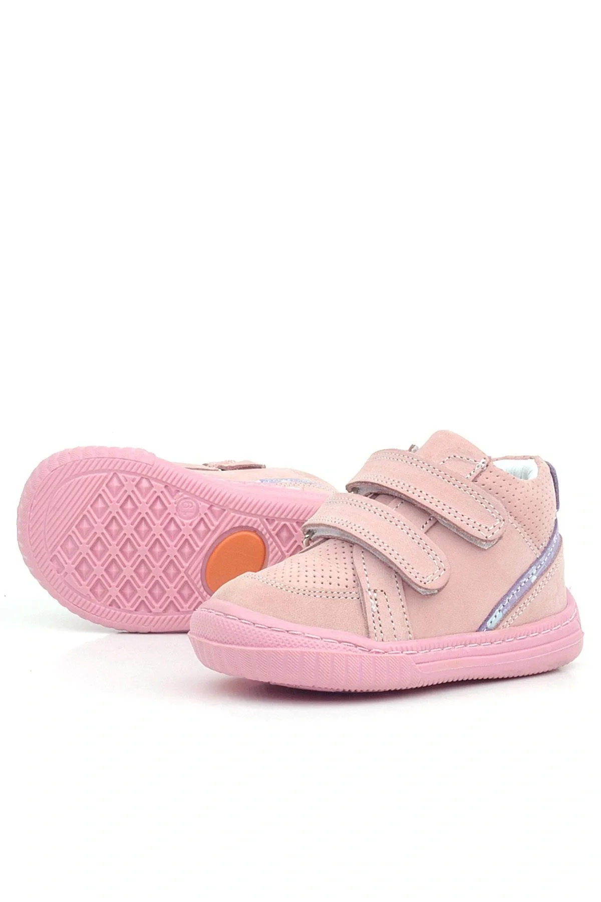 Rakerplus Raya Hakiki Deri Pembe Cırtlı Kız Bebek Bot