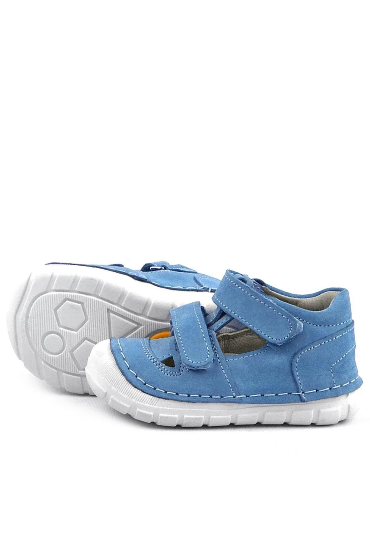Rakerplus Ruby Hakiki Deri Mavi Yazlık İlk Adım Ayakkabısı