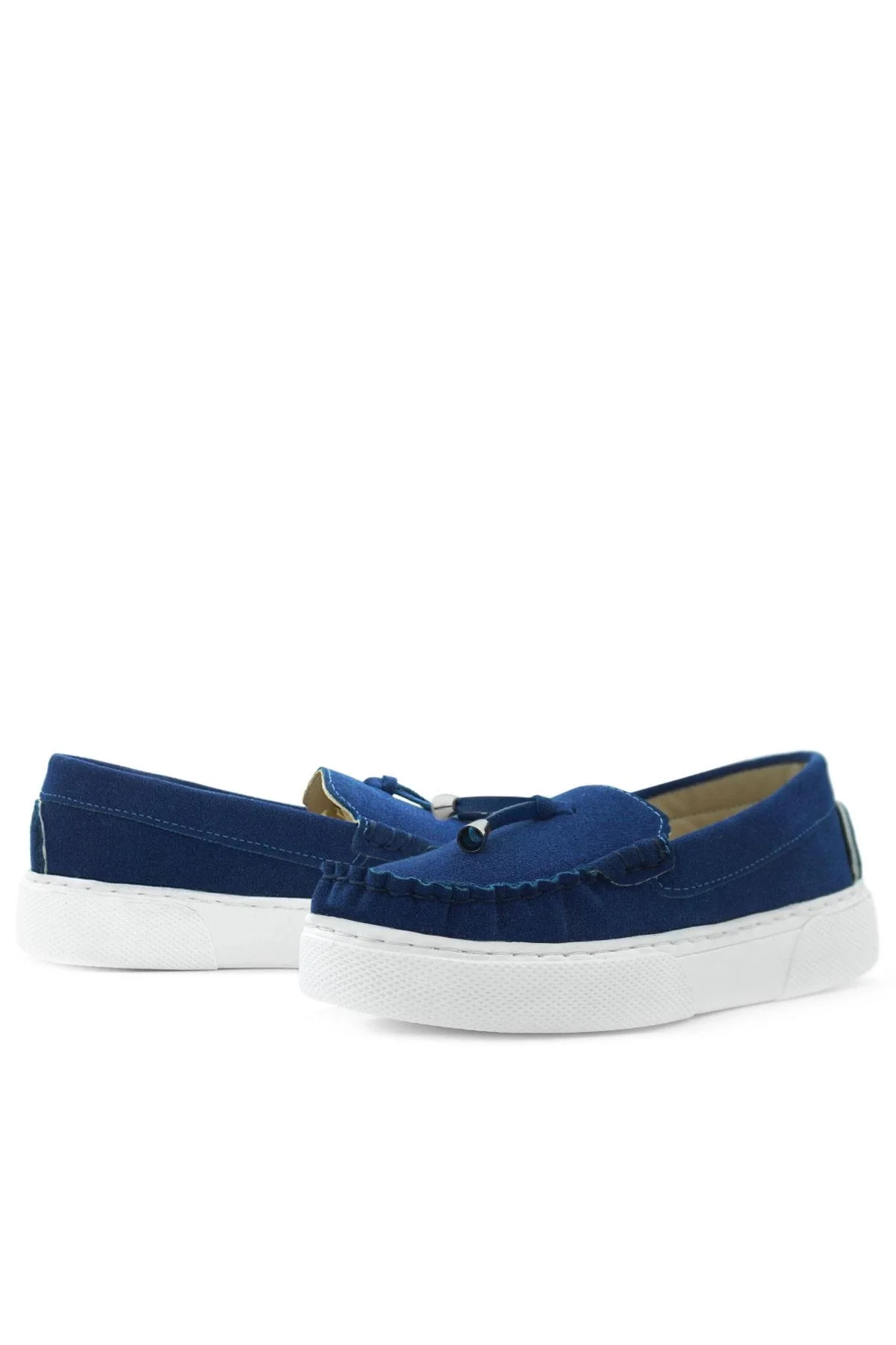 Rakerplus Saks Mavi Süet Ekstra Hafif Çocuk Makosen Ayakkabı