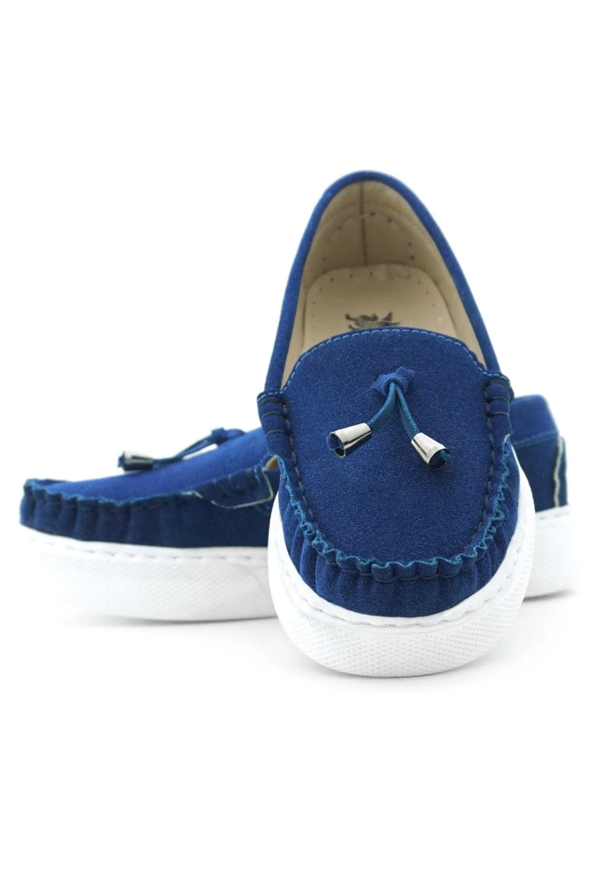 Rakerplus Saks Mavi Süet Ekstra Hafif Çocuk Makosen Ayakkabı