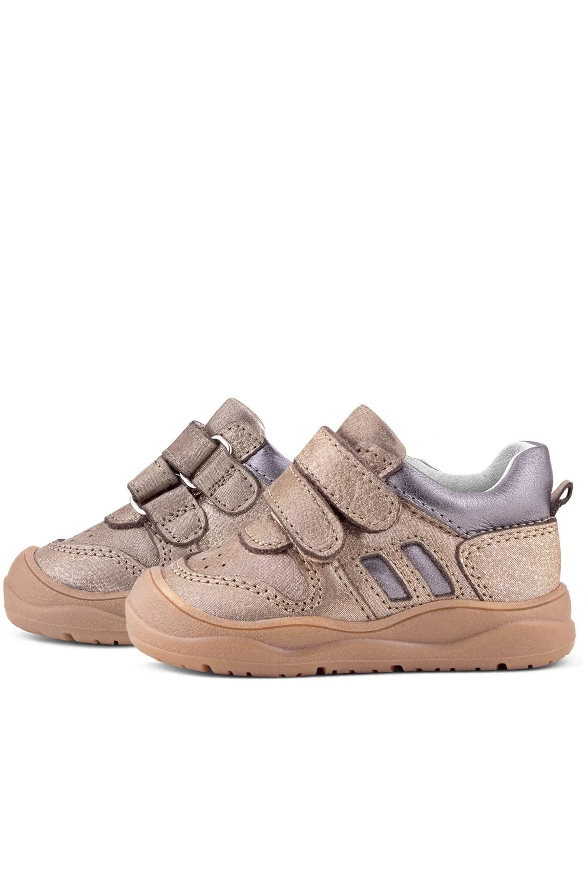 Rakerplus Schaggy Hakiki Deri Bakır Platin Cırtlı Bebek Spor Ayakkabı
