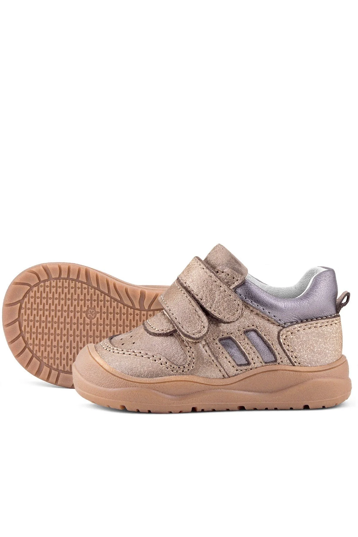 Rakerplus Schaggy Hakiki Deri Bakır Platin Cırtlı Bebek Spor Ayakkabı