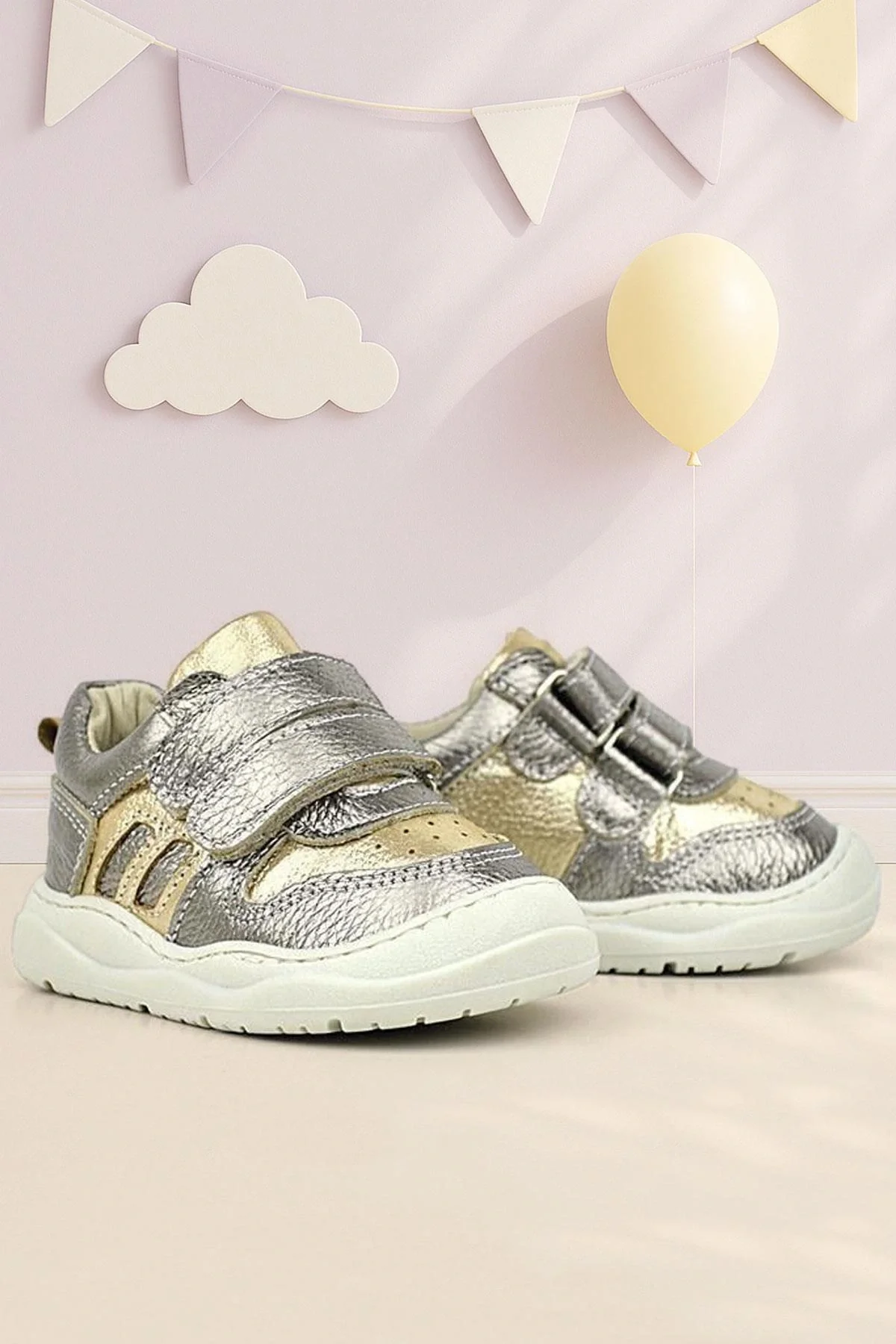 Rakerplus Schaggy Hakiki Deri Gold Bebek Spor Ayakkabı