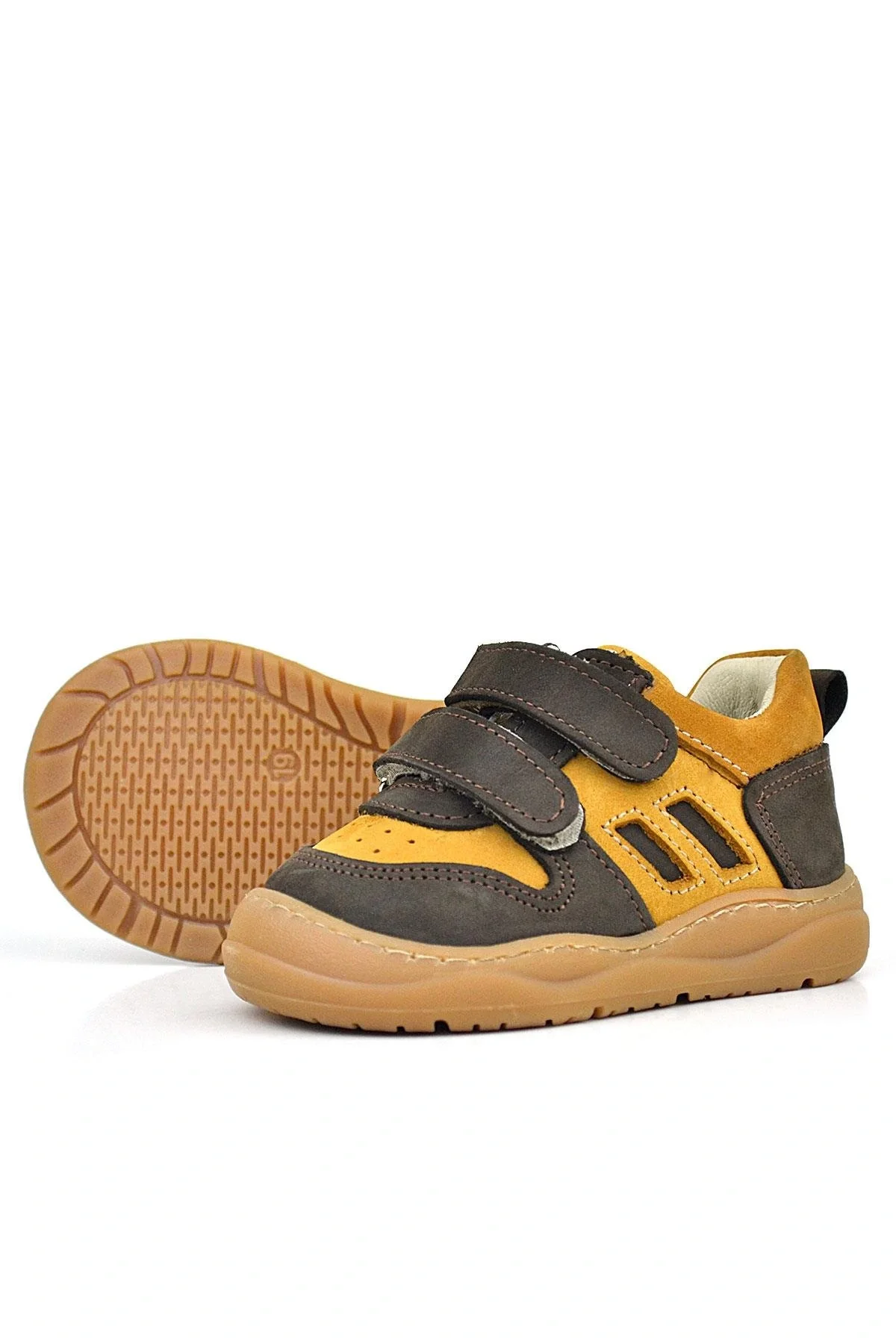 Rakerplus Schaggy Hakiki Deri Kahve Taba Cırtlı Bebek Spor Ayakkabı