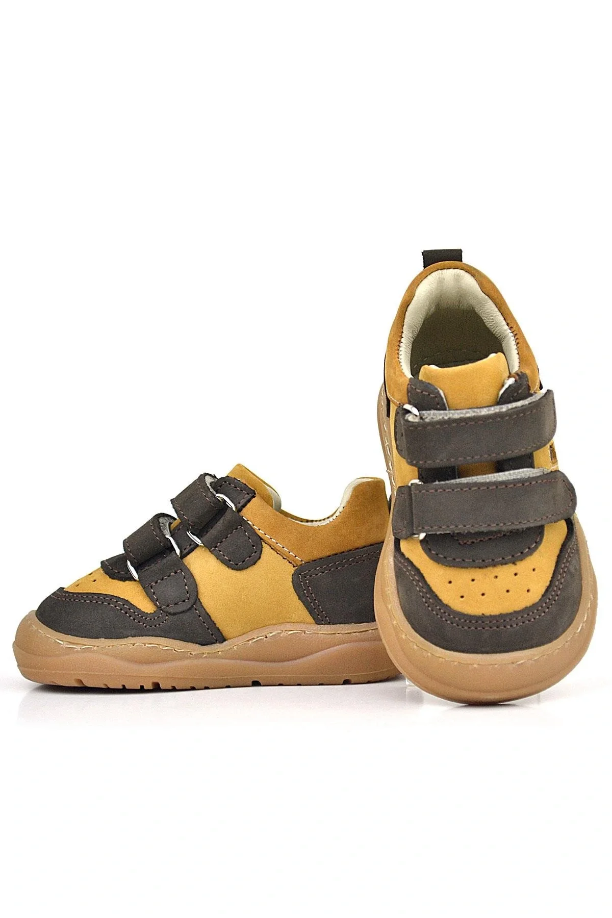 Rakerplus Schaggy Hakiki Deri Kahve Taba Cırtlı Bebek Spor Ayakkabı