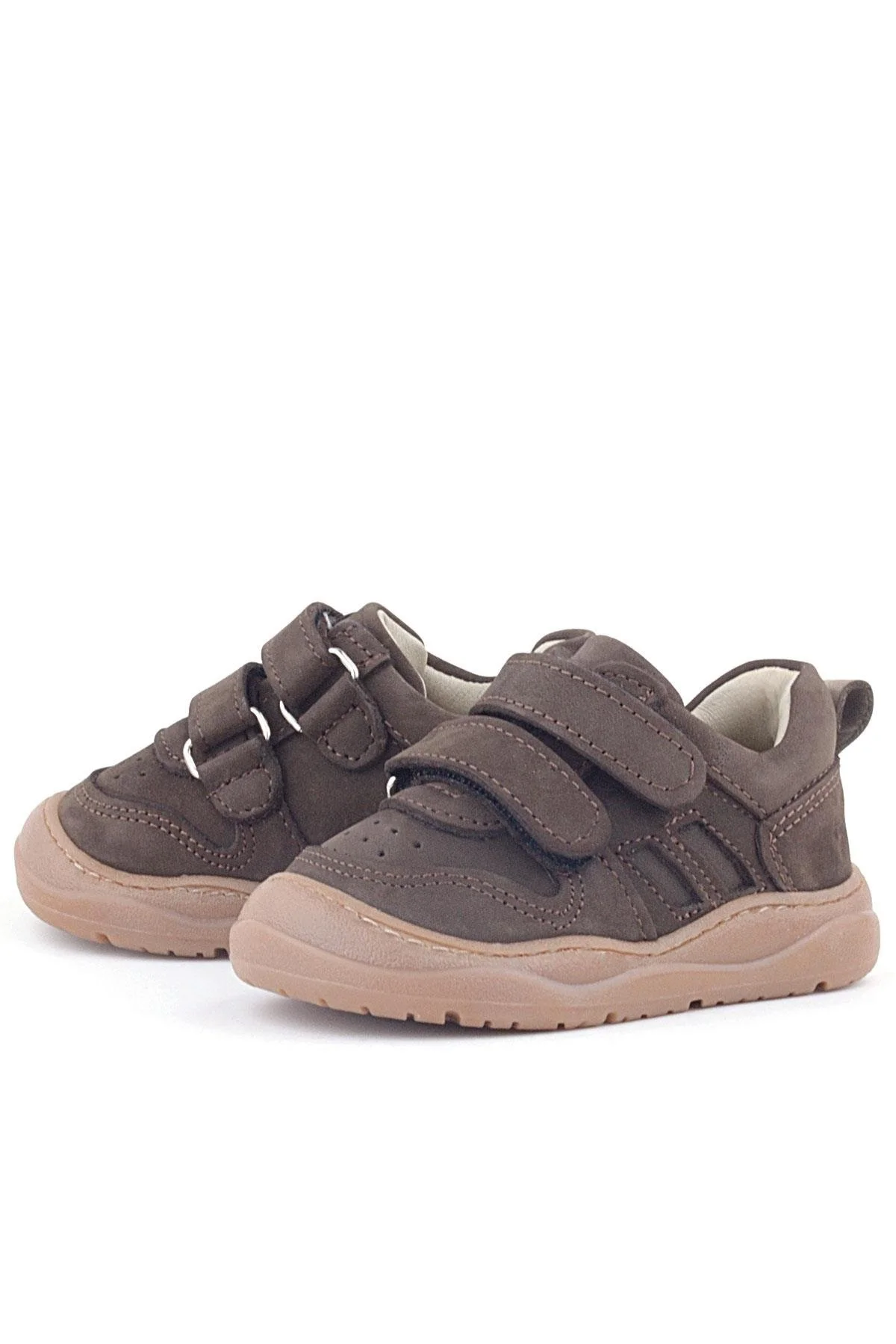 Rakerplus Schaggy Hakiki Deri Koyu Kahve Cırtlı Bebek Spor Ayakkabı