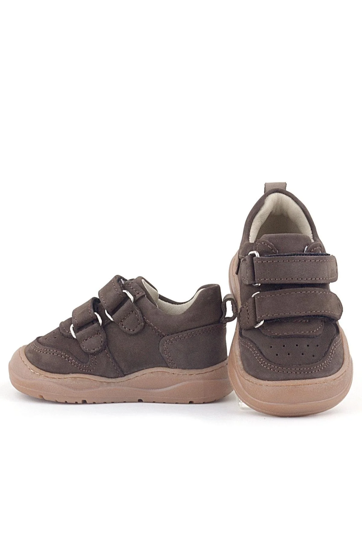 Rakerplus Schaggy Hakiki Deri Koyu Kahve Cırtlı Bebek Spor Ayakkabı