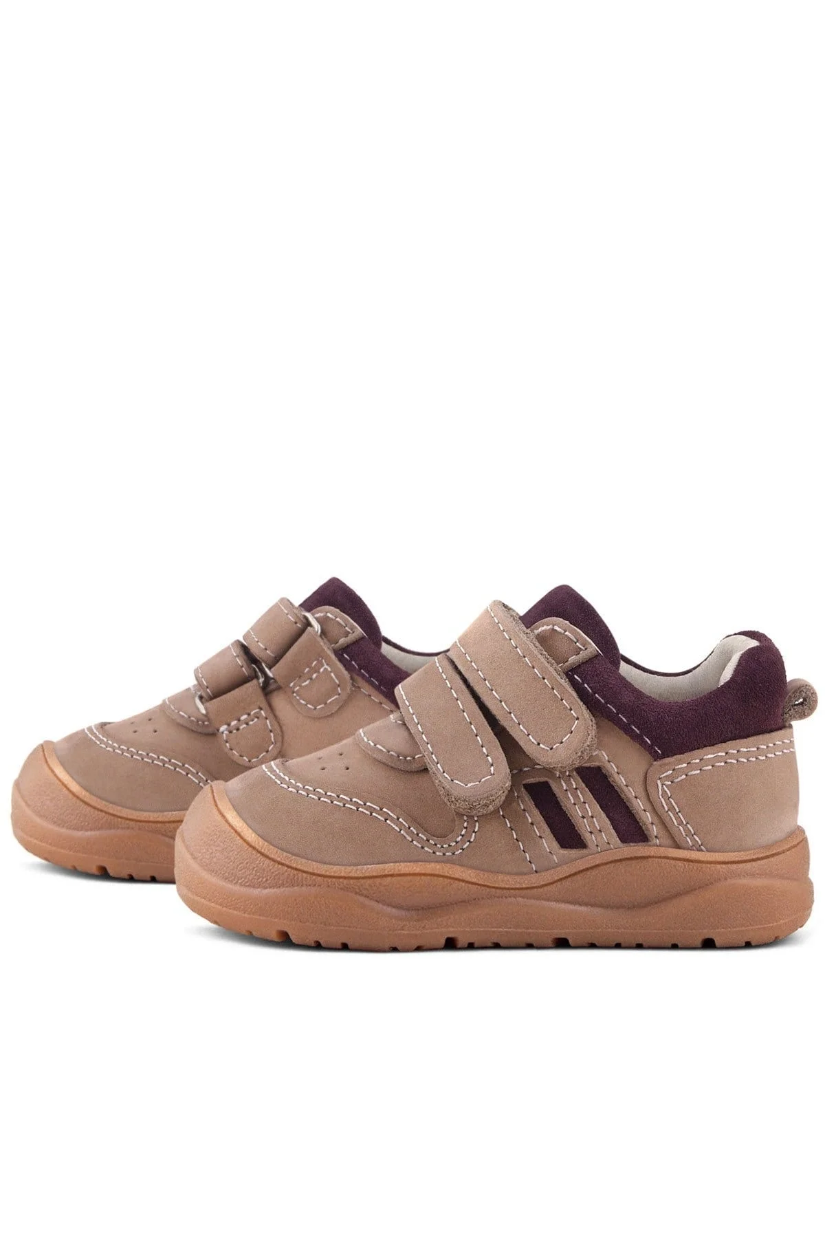 Rakerplus Schaggy Hakiki Deri Kum Bordo Cırtlı Bebek Spor Ayakkabı