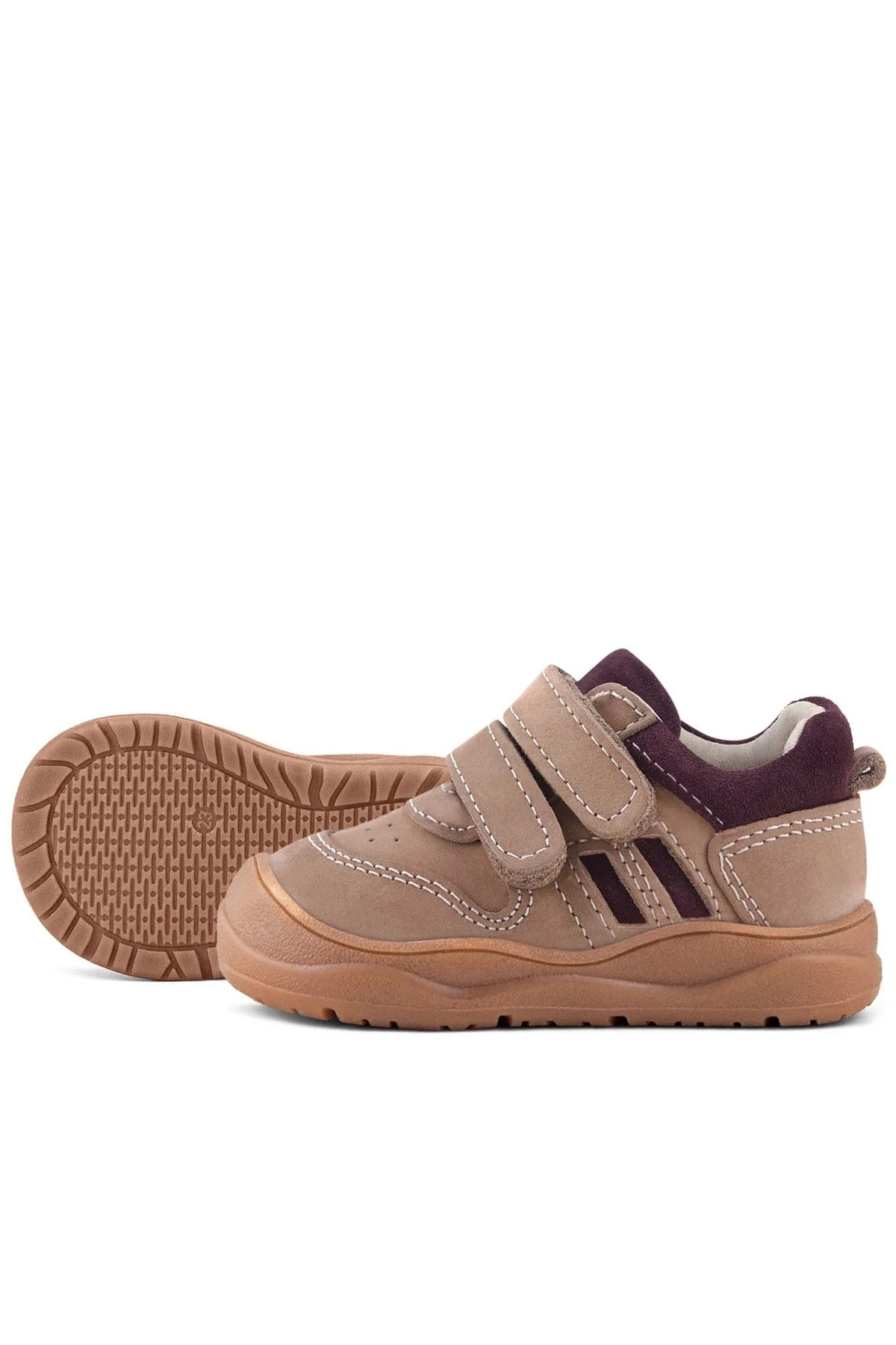 Rakerplus Schaggy Hakiki Deri Kum Bordo Cırtlı Bebek Spor Ayakkabı