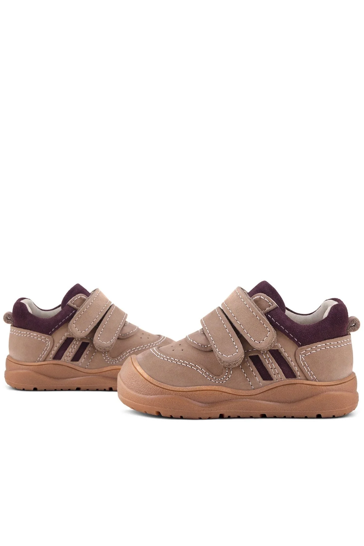 Rakerplus Schaggy Hakiki Deri Kum Bordo Cırtlı Bebek Spor Ayakkabı