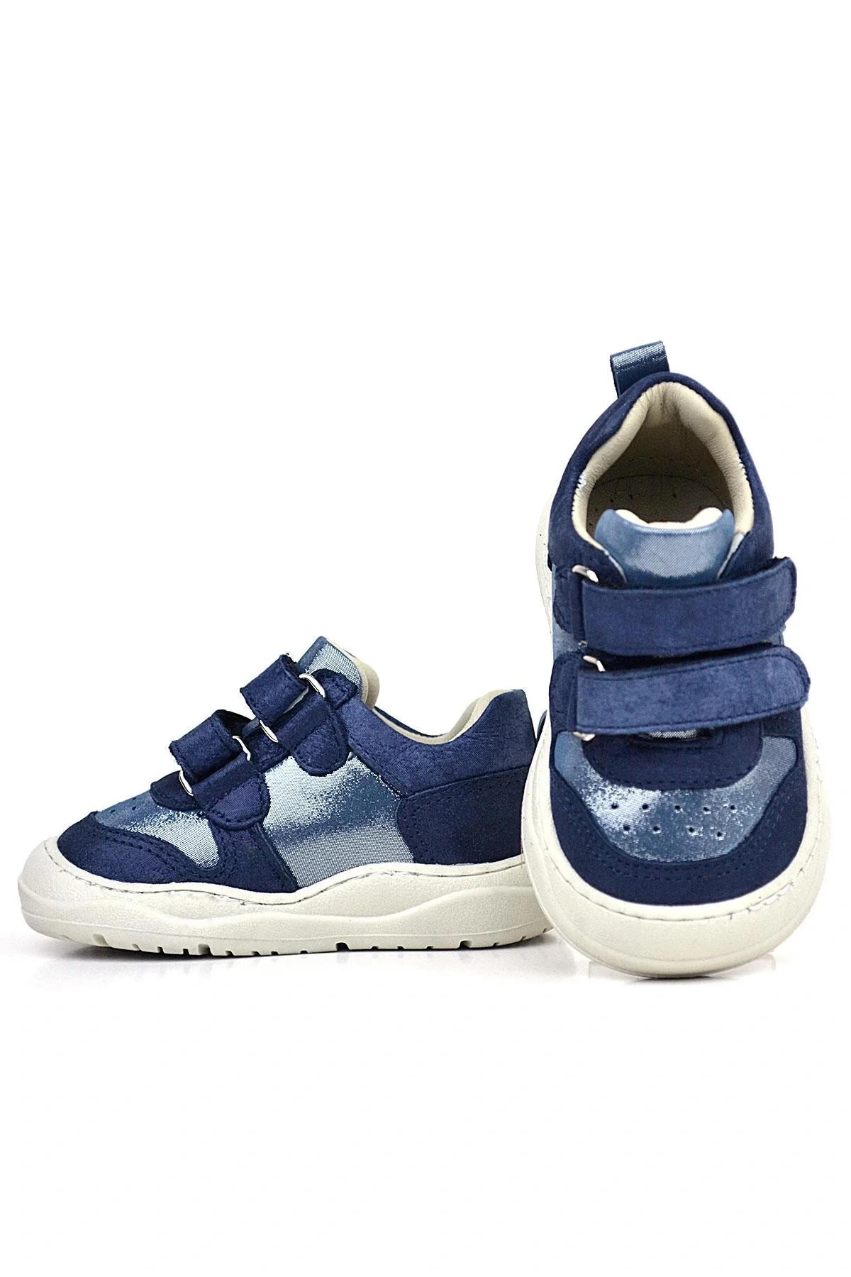 Rakerplus Schaggy Hakiki Deri Lacivert Parlak Bebek Spor Ayakkabı