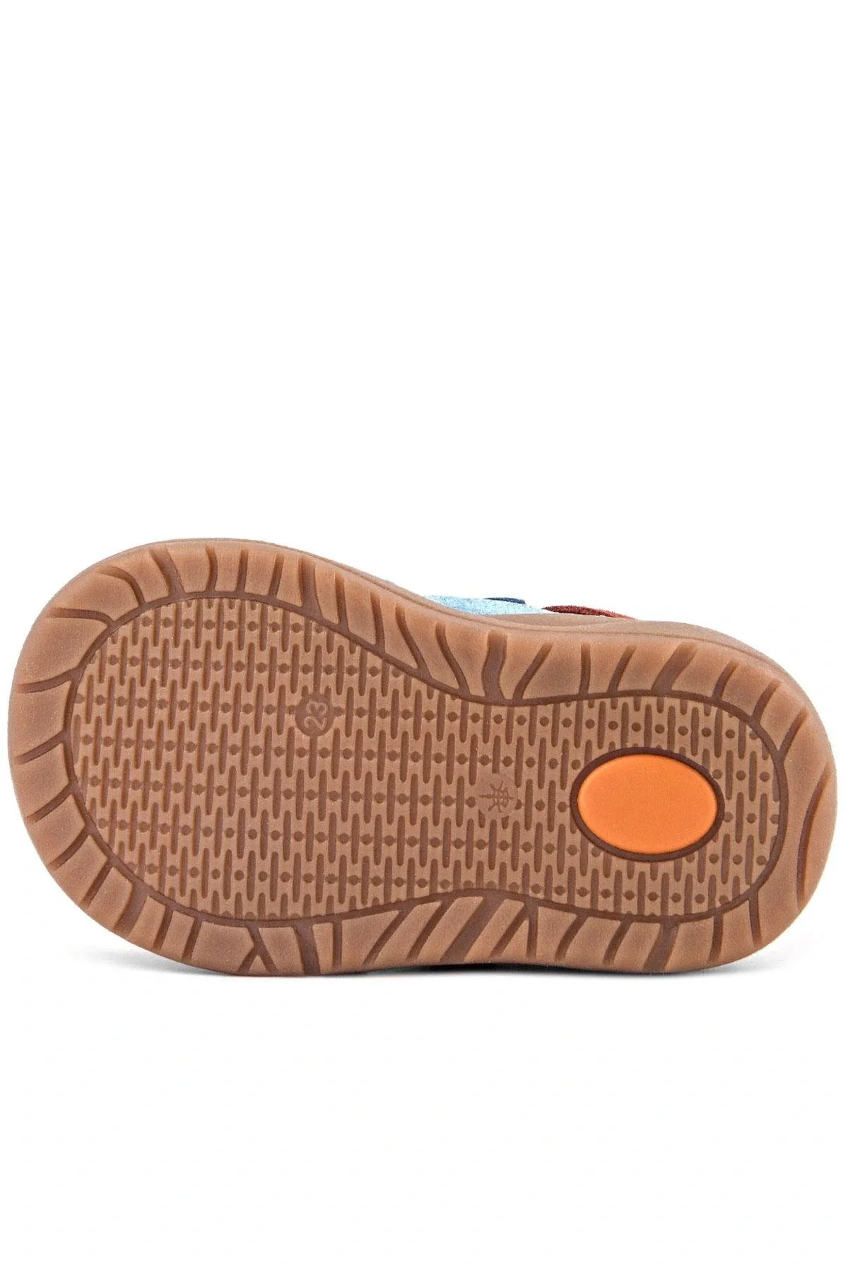 Rakerplus Schaggy Hakiki Deri Mavi Bordo Cırtlı Bebek Spor Ayakkabı