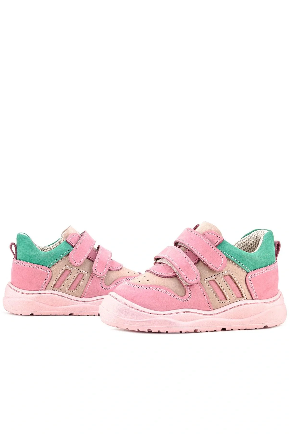 Rakerplus Schaggy Hakiki Deri Pembe Yeşil Bebek Spor Ayakkabı