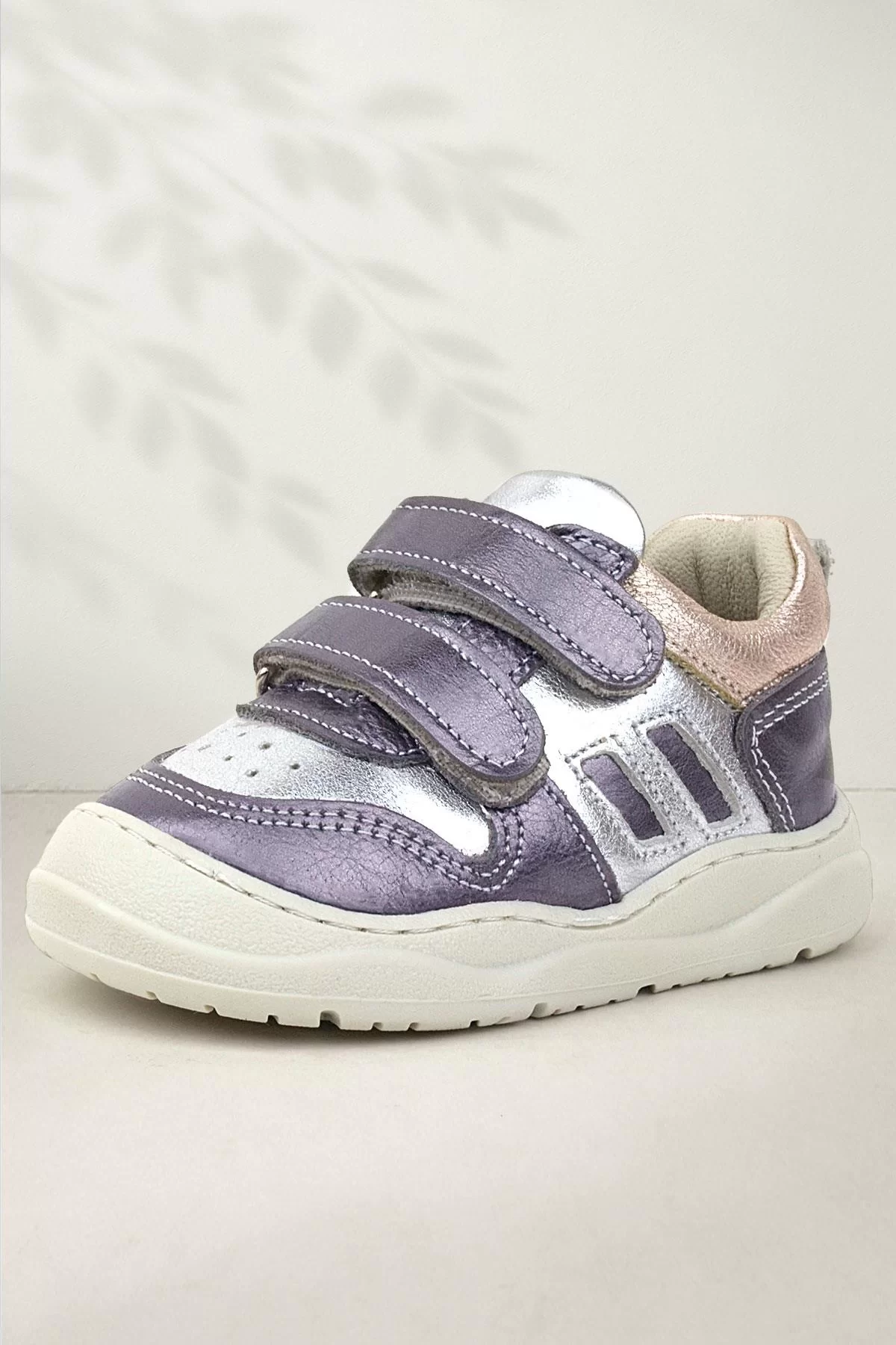 Rakerplus Schaggy Hakiki Deri Platin Gümüş Bebek Spor Ayakkabı