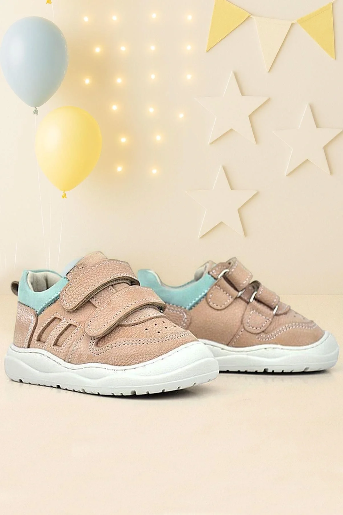 Rakerplus Schaggy Hakiki Deri Pudra Bebek Spor Ayakkabı