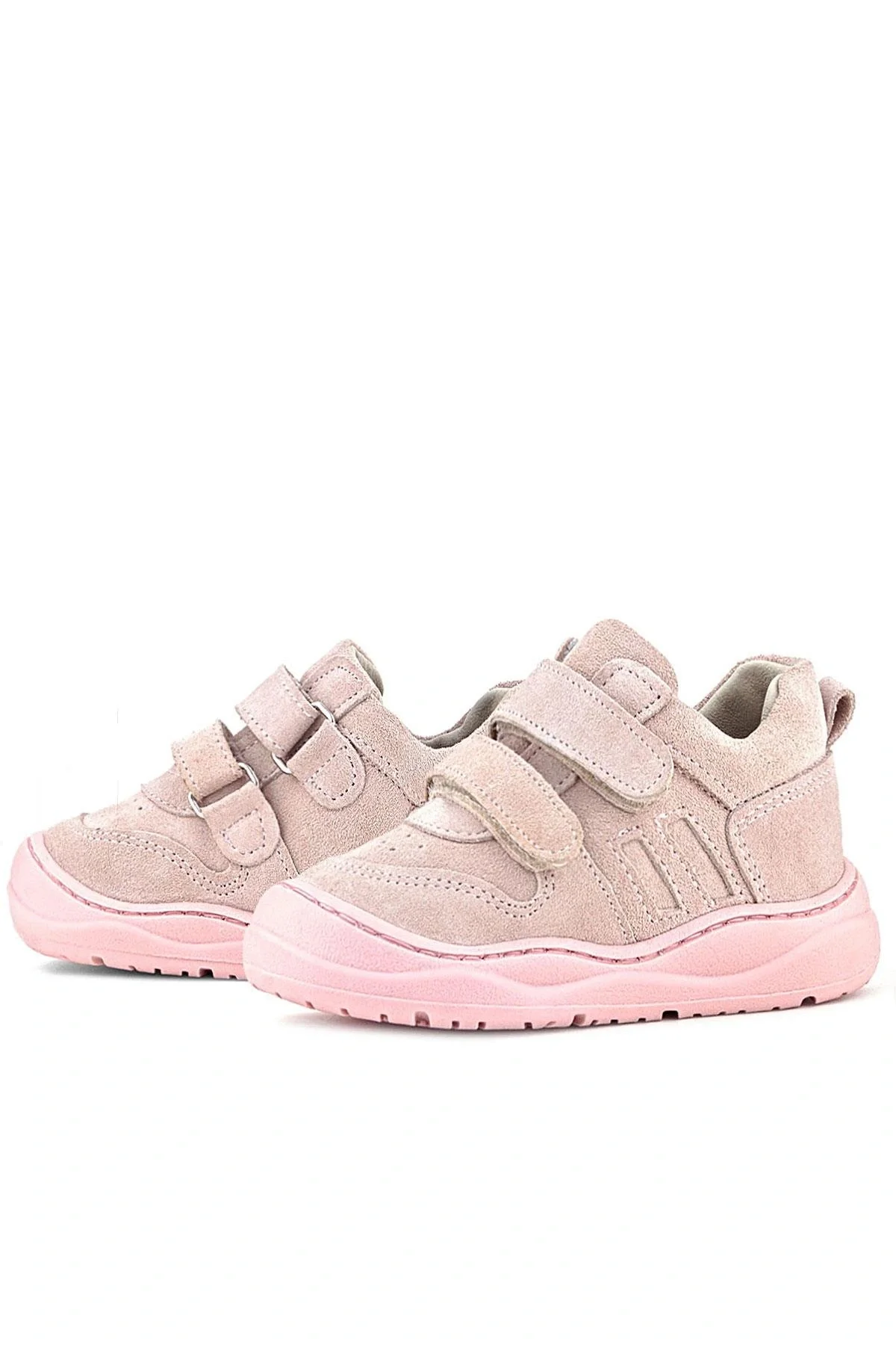 Rakerplus Schaggy Hakiki Deri Pudra Pembe Cırtlı Bebek Spor Ayakkabı