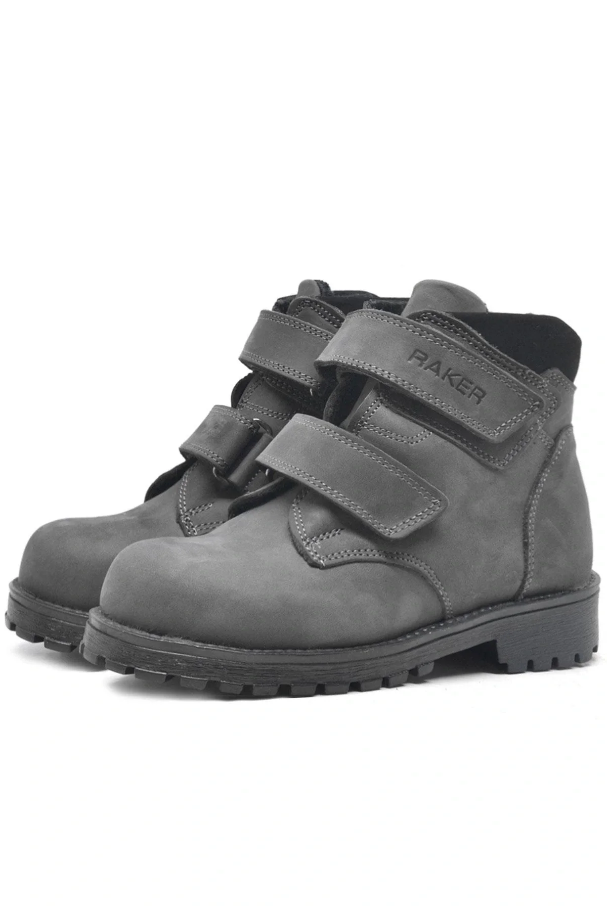 Rakerplus Sentor Hakiki Deri Gri Kürklü Cırtlı Çocuk Bot