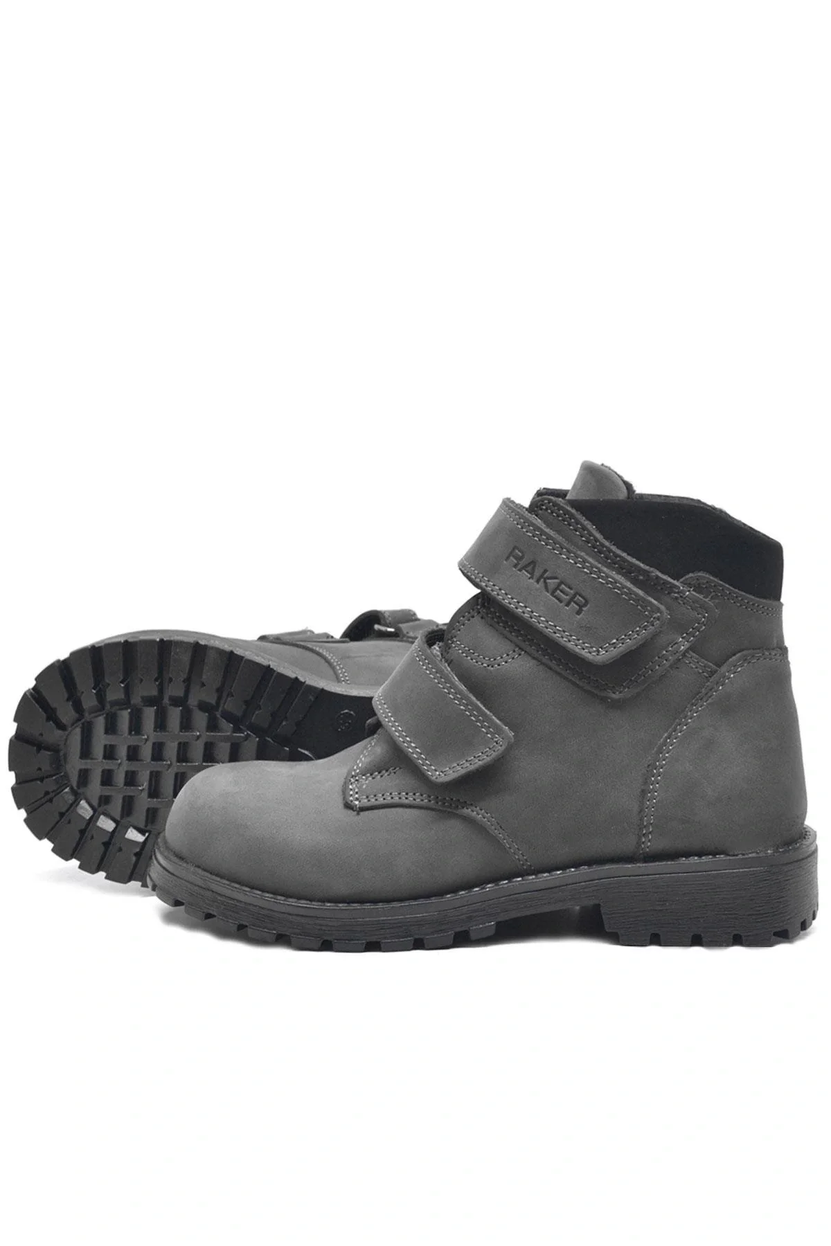 Rakerplus Sentor Hakiki Deri Gri Kürklü Cırtlı Çocuk Bot