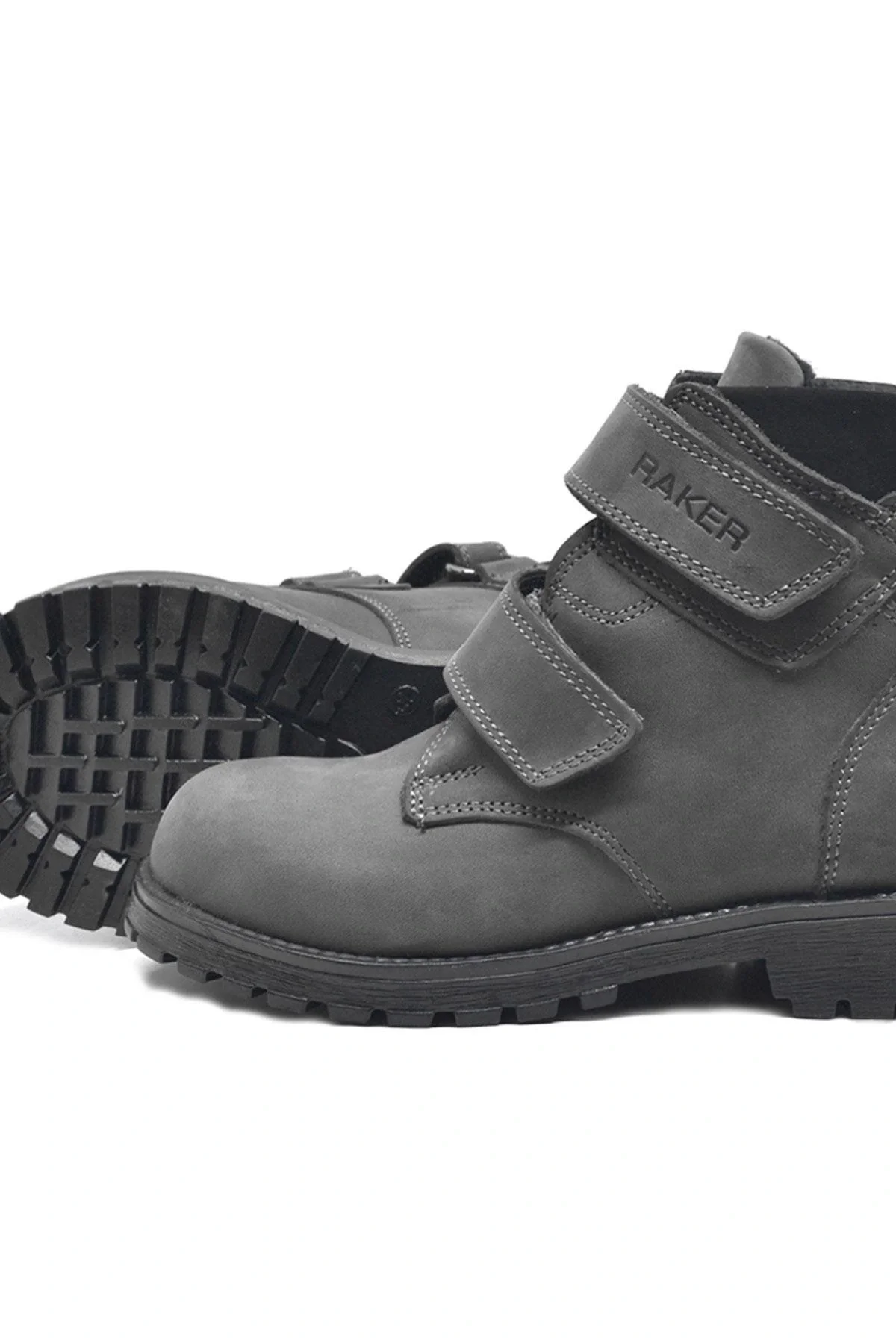 Rakerplus Sentor Hakiki Deri Gri Kürklü Cırtlı Çocuk Bot