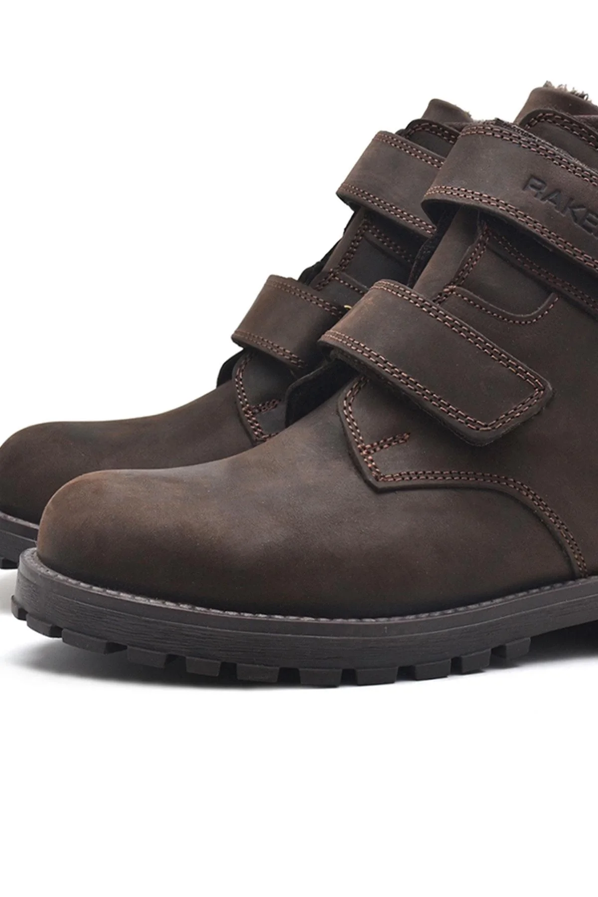 Rakerplus Sentor Hakiki Deri Kahverengi Cırtlı Erkek Genç Bot