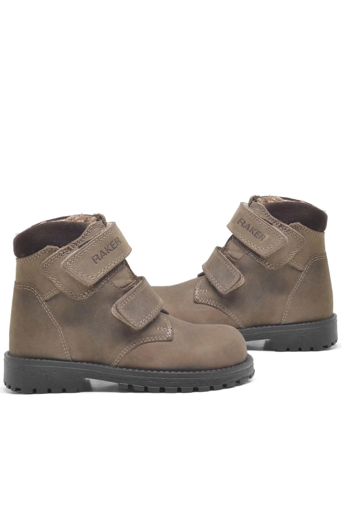 Rakerplus Sentor Hakiki Deri Kum Rengi Kürklü Cırtlı Çocuk Bot