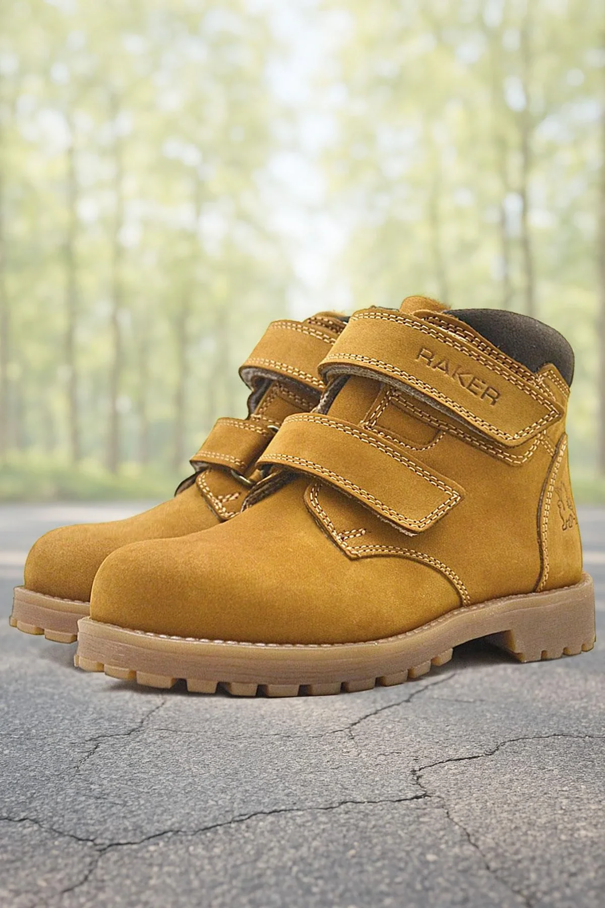 Rakerplus Sentor Hakiki Deri Sarı Cırtlı Kürklü Bot