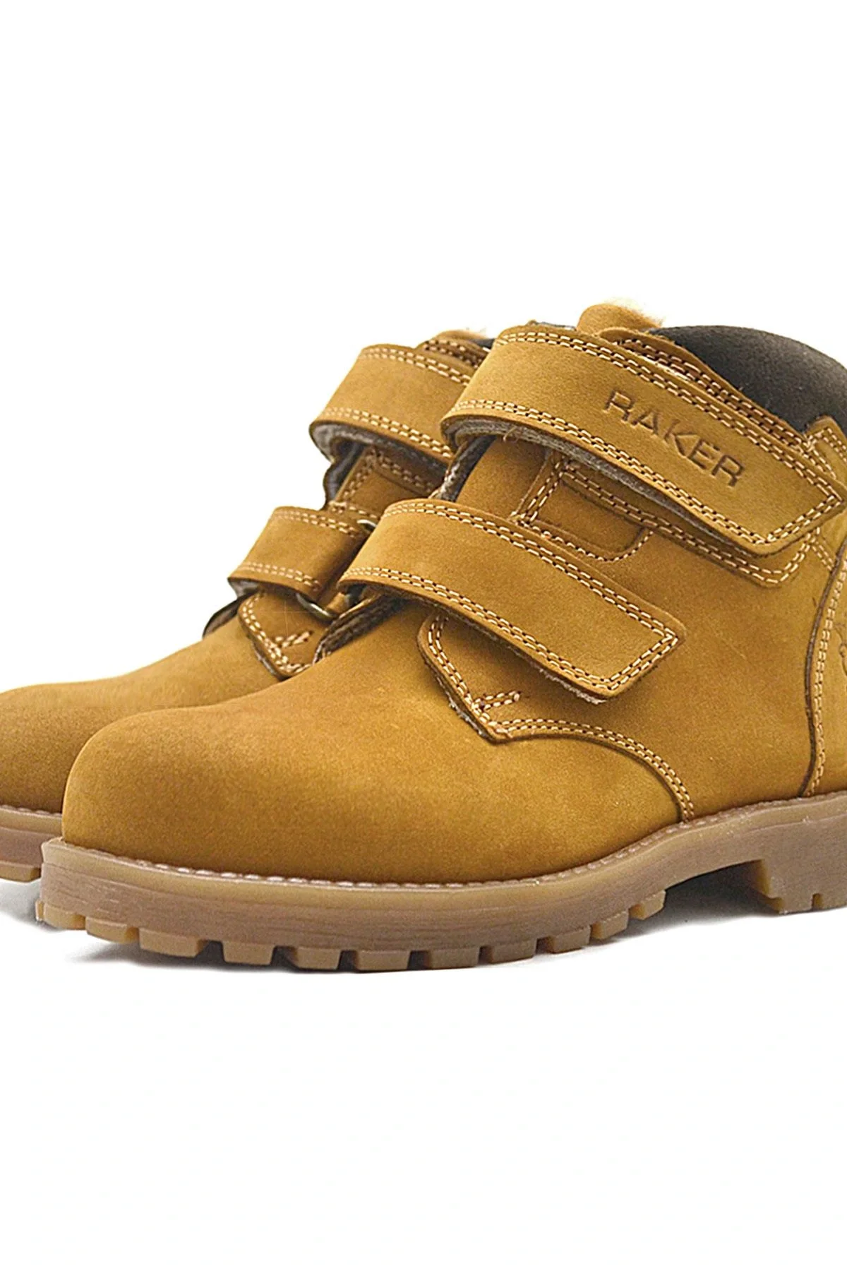 Rakerplus Sentor Hakiki Deri Sarı Cırtlı Kürklü Bot