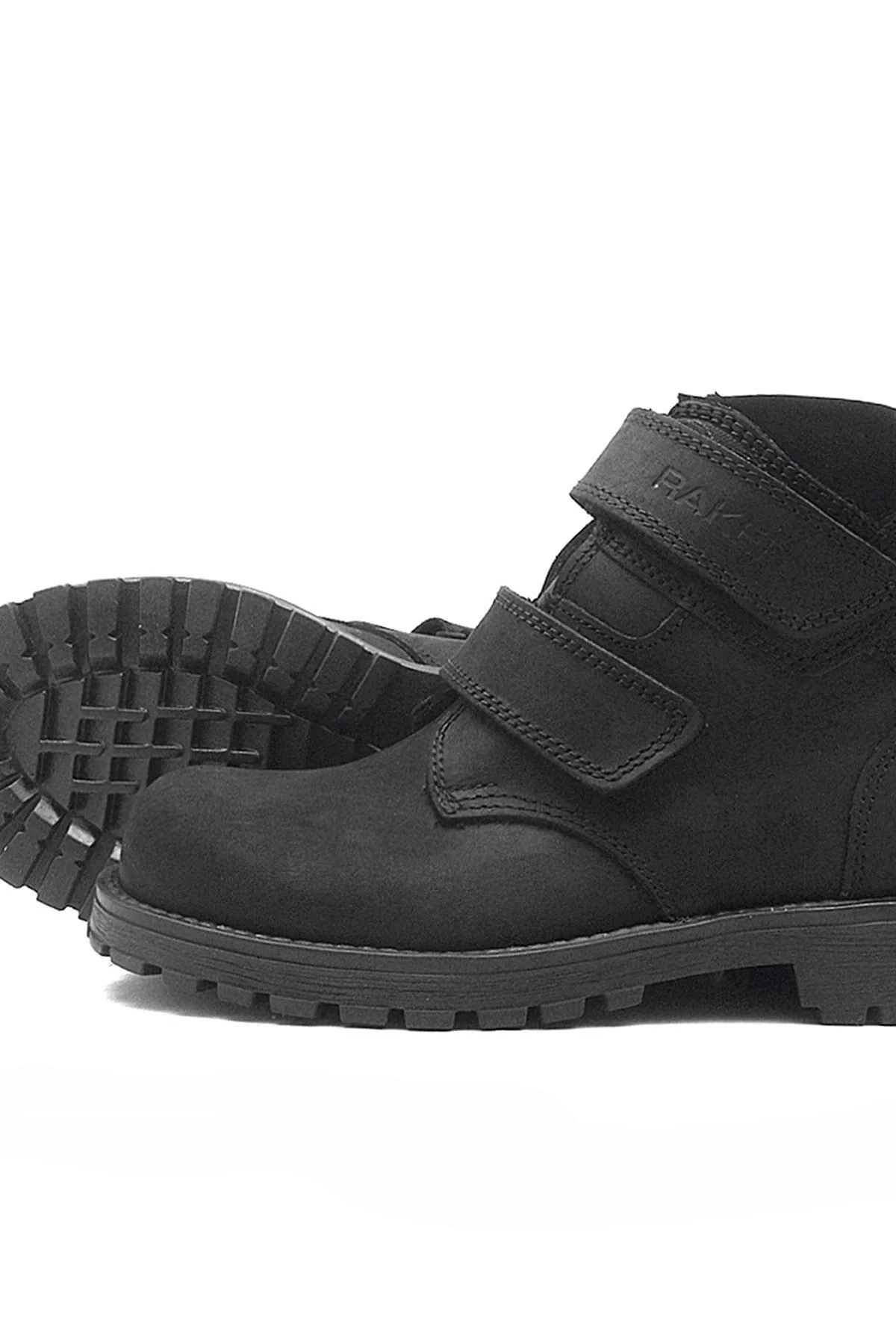 Rakerplus Sentor Hakiki Deri Siyah Kürklü Cırtlı Çocuk Bot