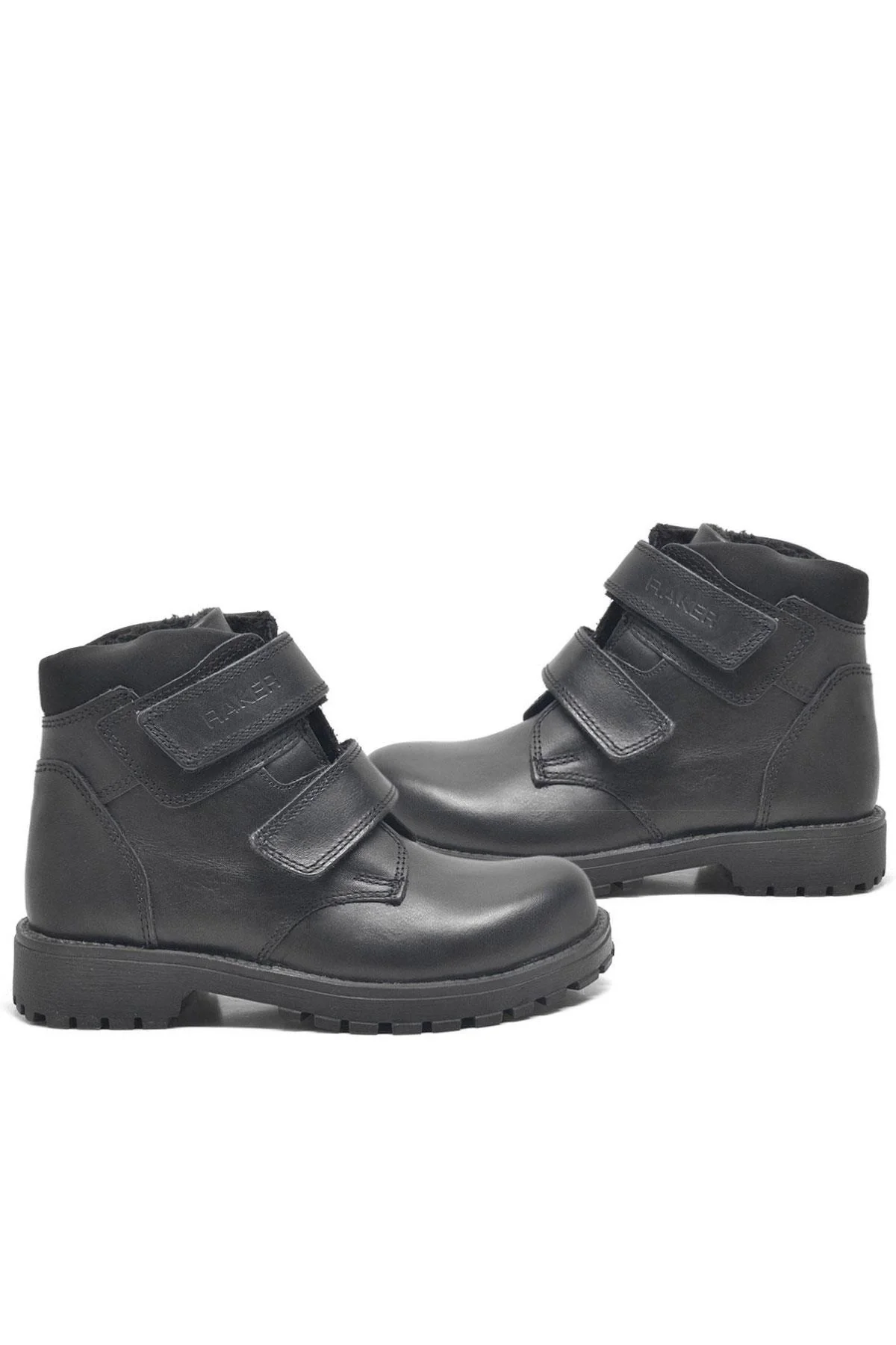 Rakerplus Sentor Hakiki Deri Siyah Kürklü Cırtlı Çocuk Bot