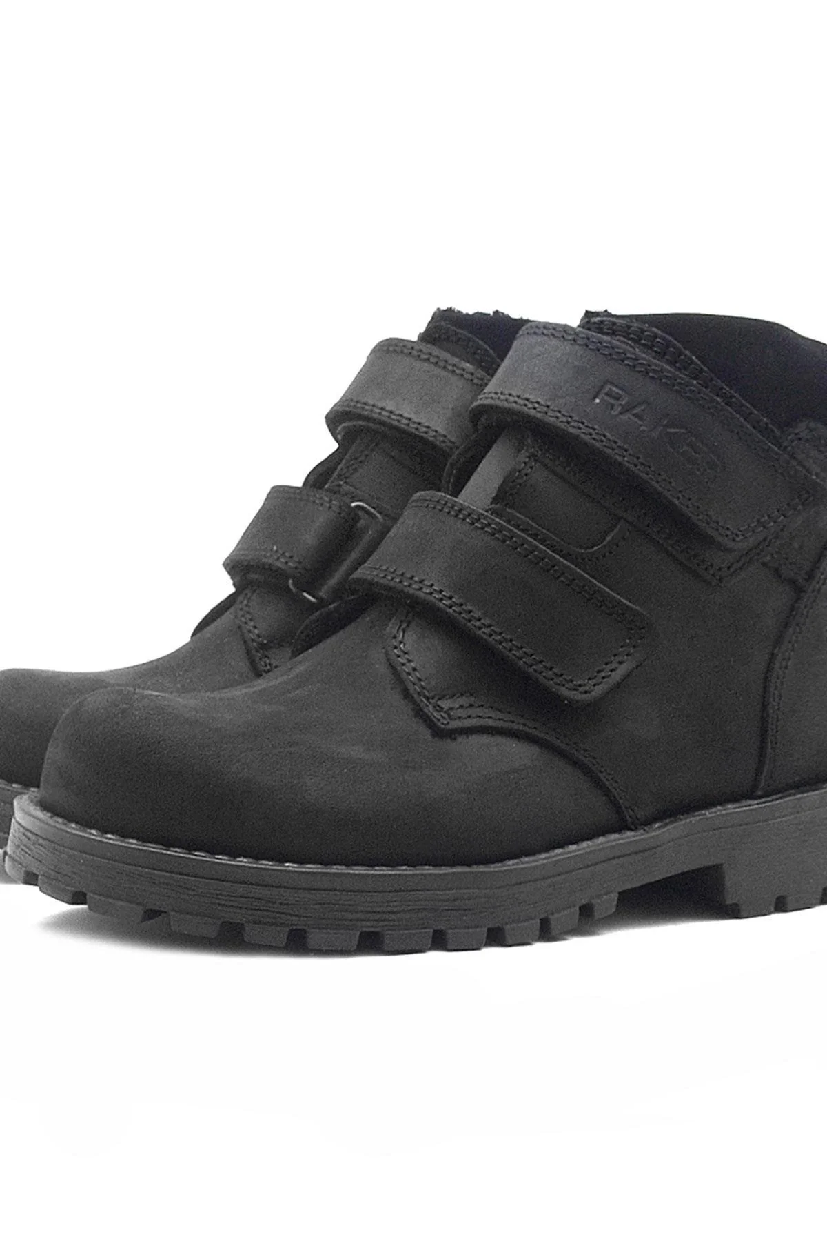 Rakerplus Sentor Hakiki Deri Siyah Kürklü Cırtlı Çocuk Bot