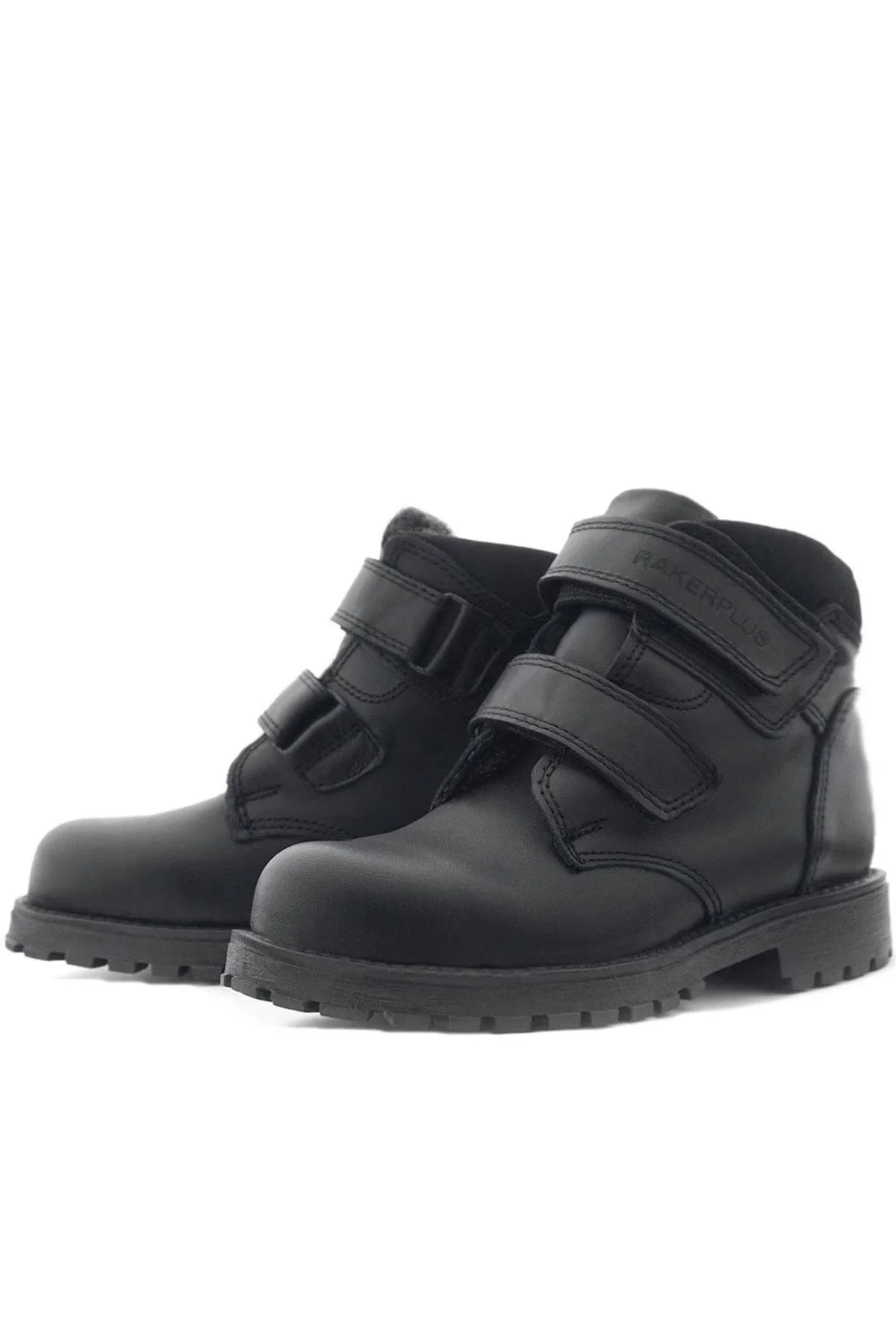 Rakerplus Sentor Hakiki Deri Yünlü Siyah Cırtlı Çocuk Bot