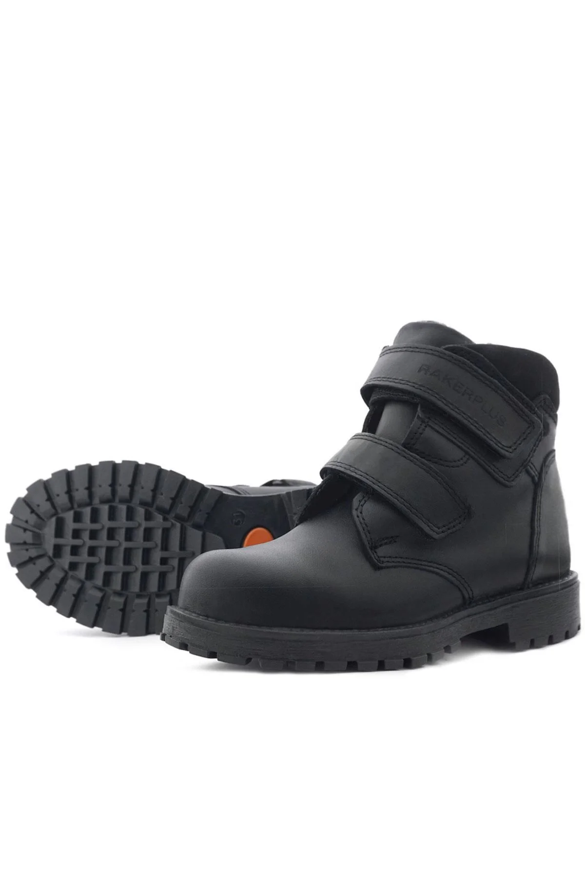 Rakerplus Sentor Hakiki Deri Yünlü Siyah Cırtlı Çocuk Bot