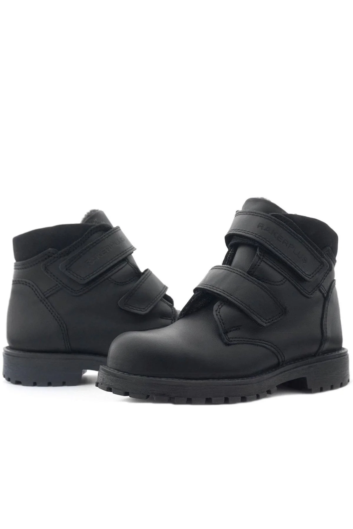 Rakerplus Sentor Hakiki Deri Yünlü Siyah Cırtlı Çocuk Bot