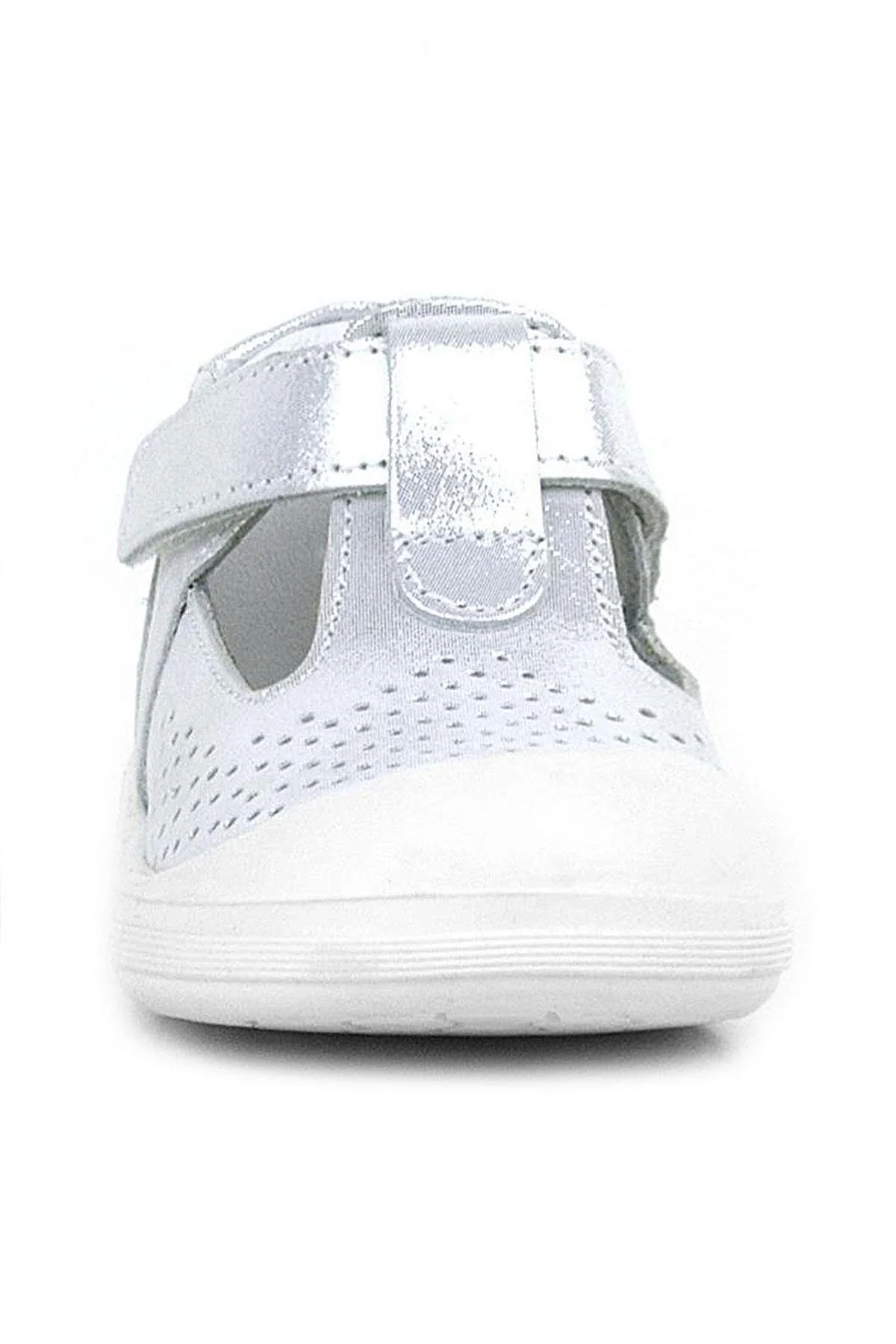 Rakerplus Shaun Hakiki Deri Beyaz Simli Cırtlı Anatomik Bebek Sandalet Ayakkabı