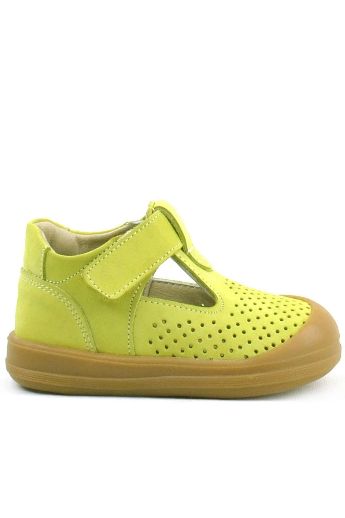 Rakerplus Shaun Hakiki Deri Fıstık Yeşili Cırtlı Anatomik Bebek Sandalet