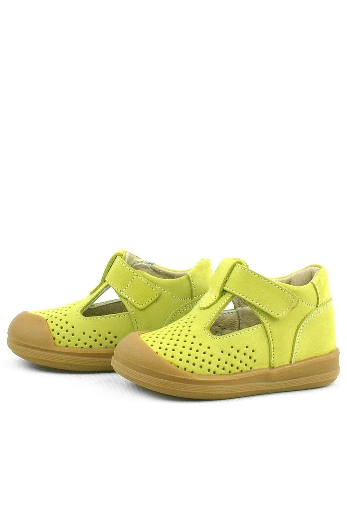 Rakerplus Shaun Hakiki Deri Fıstık Yeşili Cırtlı Anatomik Bebek Sandalet