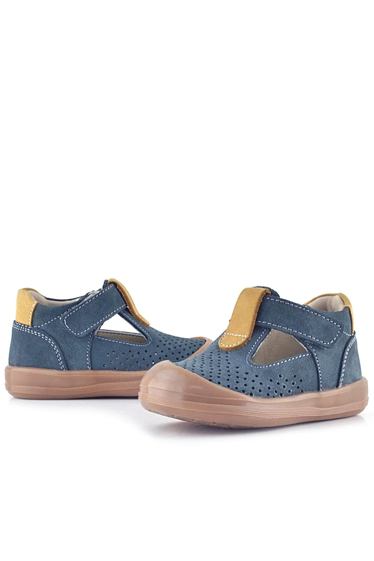 Rakerplus Shaun Hakiki Deri Gri Taba Cırtlı Anatomik Bebek Sandalet