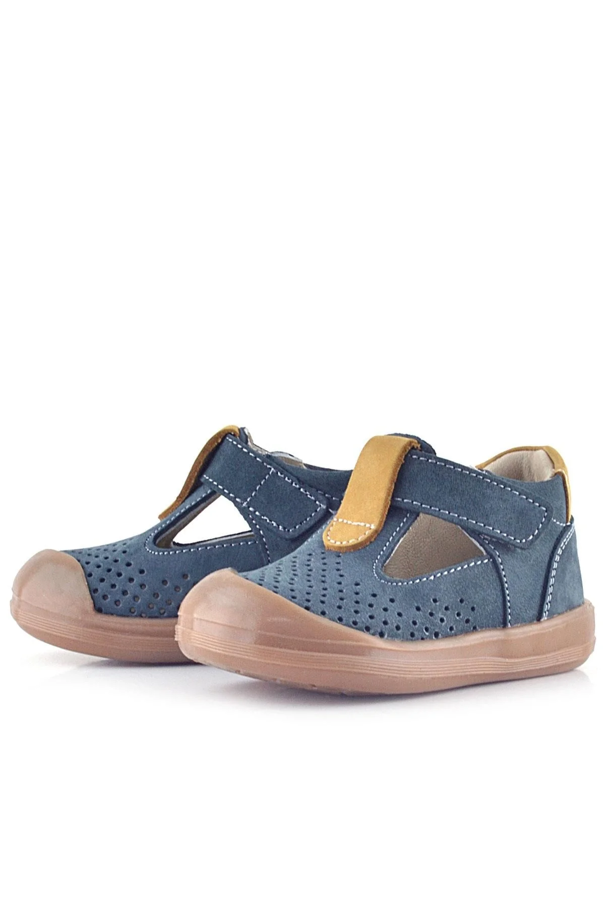 Rakerplus Shaun Hakiki Deri Gri Taba Cırtlı Anatomik Bebek Sandalet